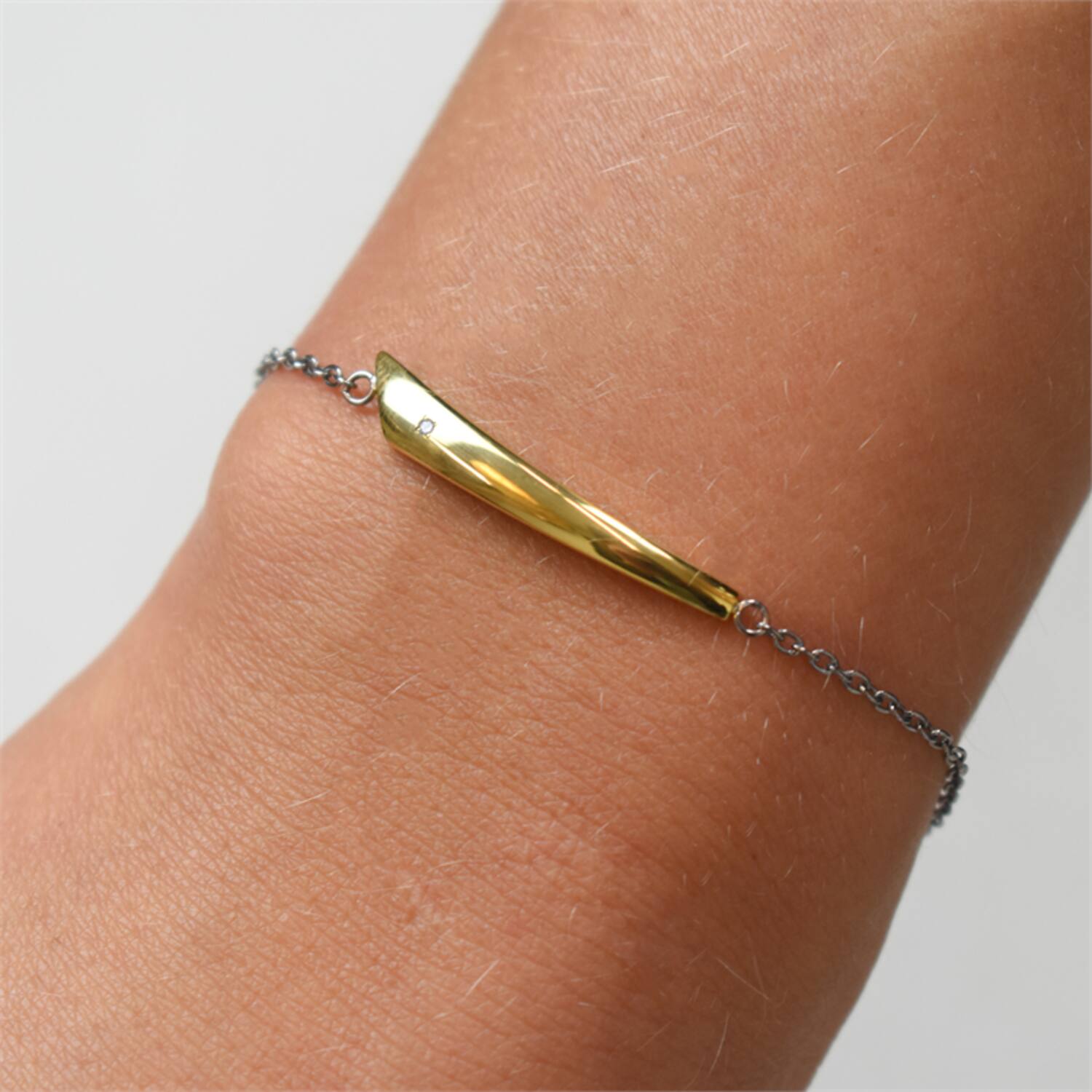  Gliederarmbänder - Titan - Diamant - 0.015ct - 20cm