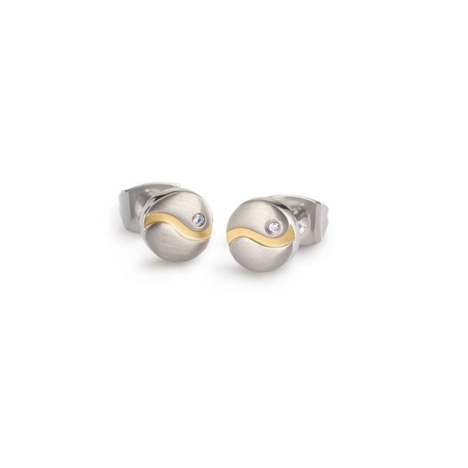  Boucles d'oreilles à puces - Titane - Diamant - 0.015ct - 7mm