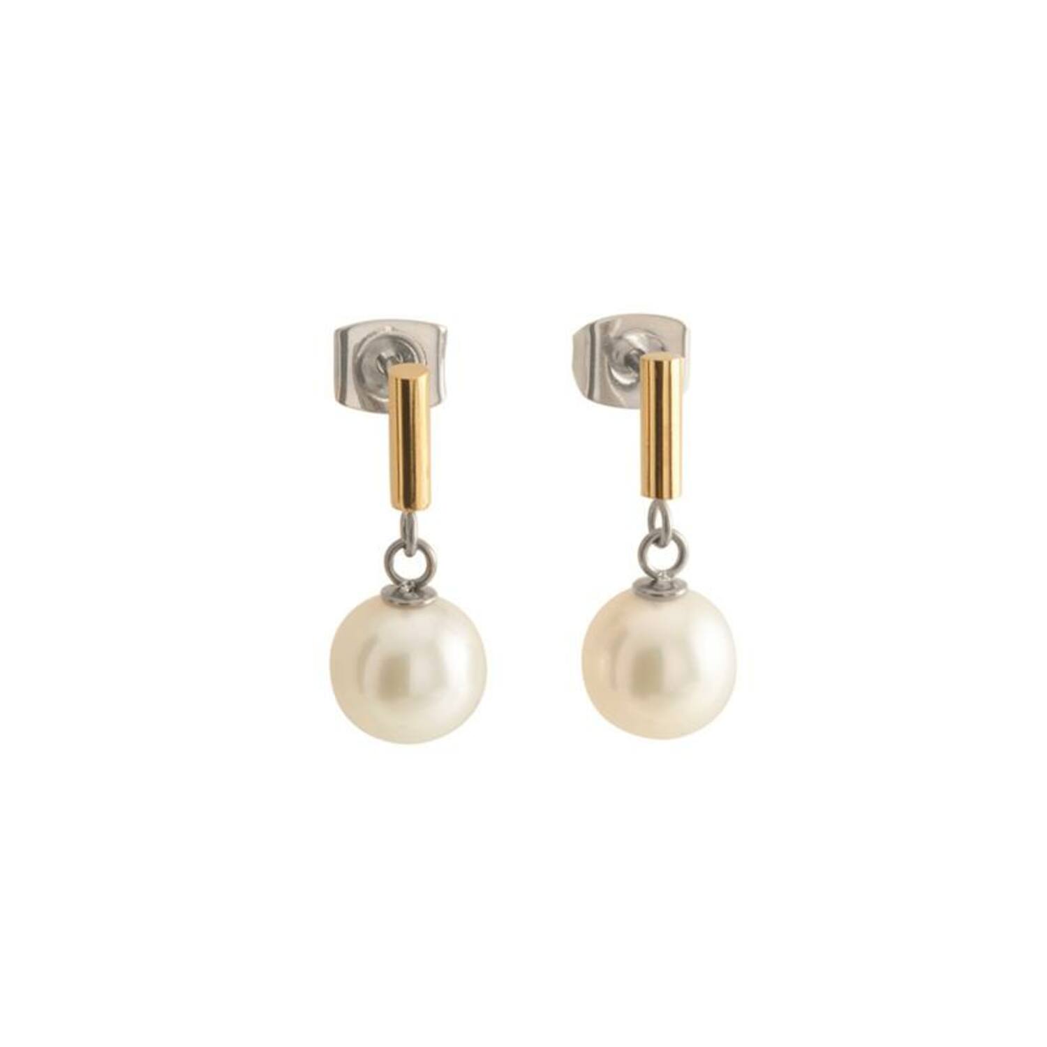  Ear studs - Titanium - Pearl