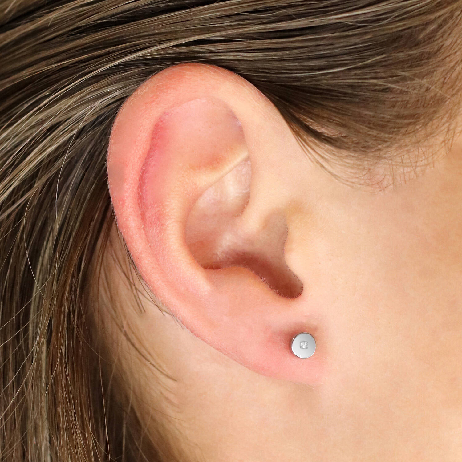  Ear studs - Titanium - Diamond - 0.02ct