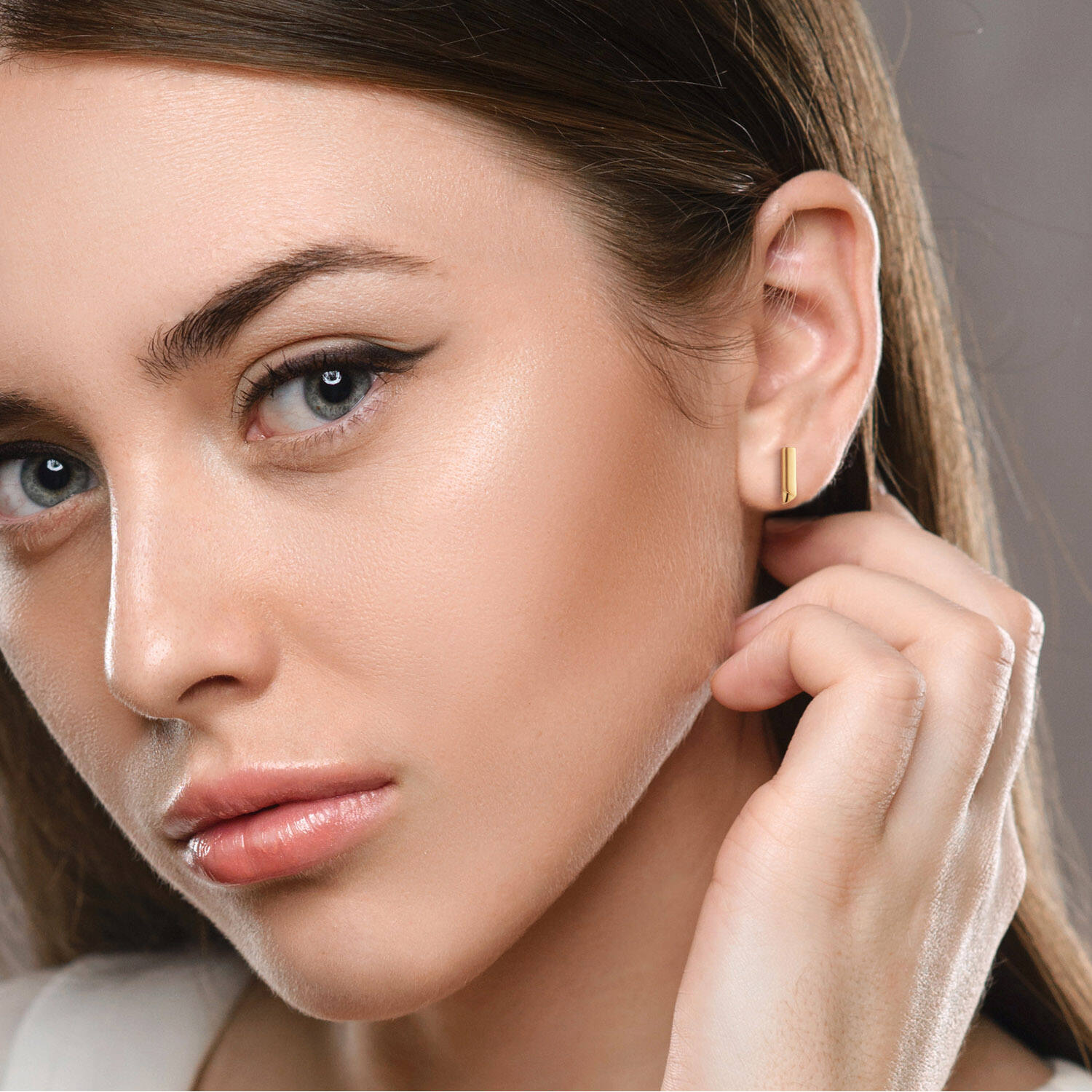  Ear studs - Titanium - 1cm