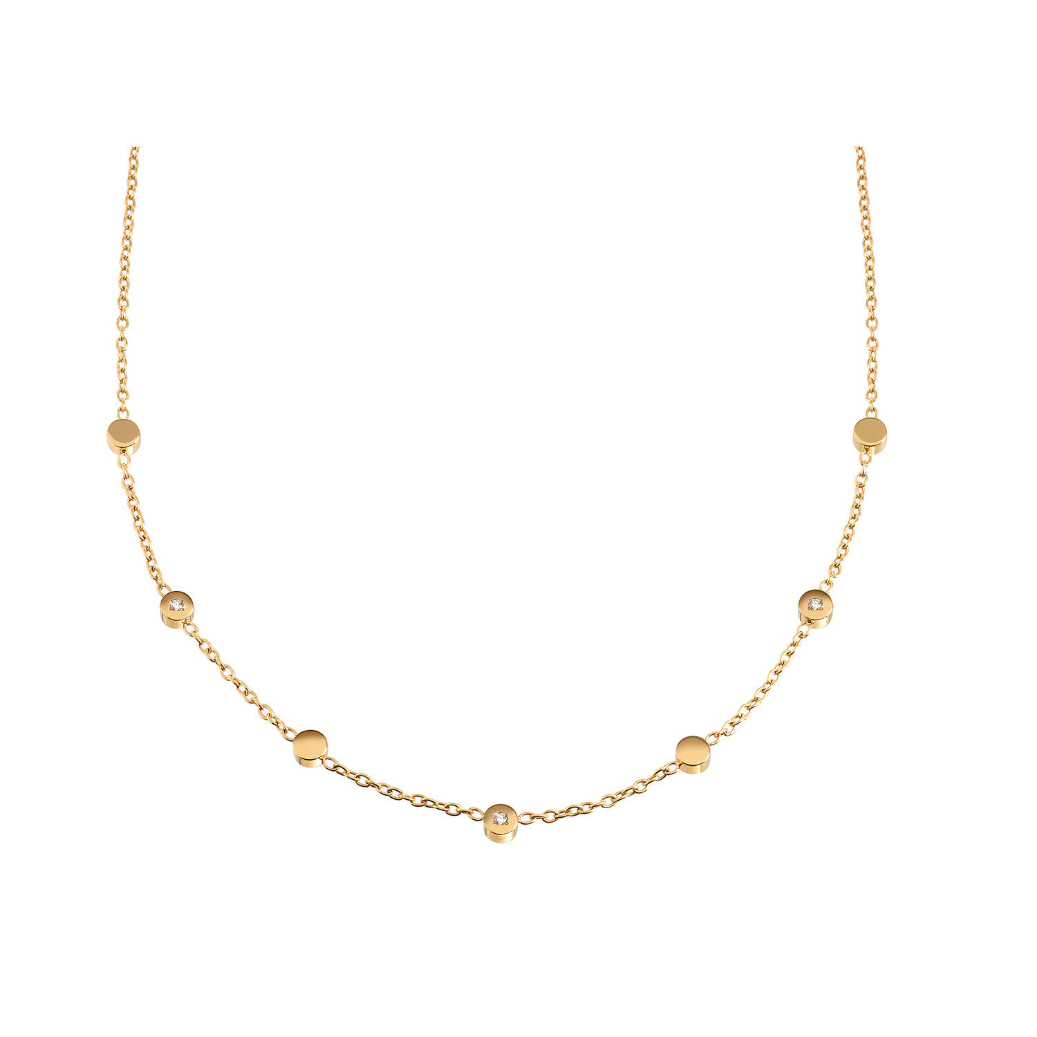  Schakelcollier - Titanium - Diamant - 0.015ct - 49cm