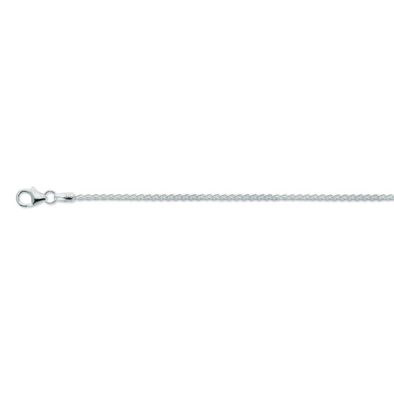  Long necklaces - Palmier, Foxtail - 1.5mm - 45cm - Silver - 2.9gr