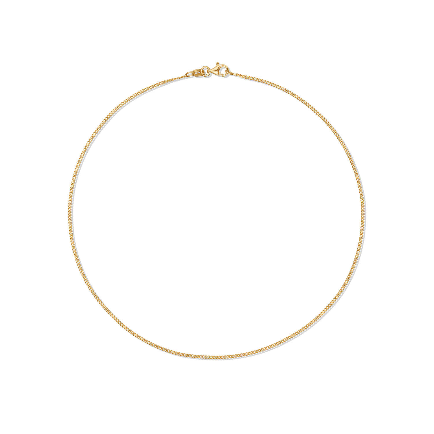  Schakelketting - Gourmet - 1.5mm - 38cm - Zilver verguld