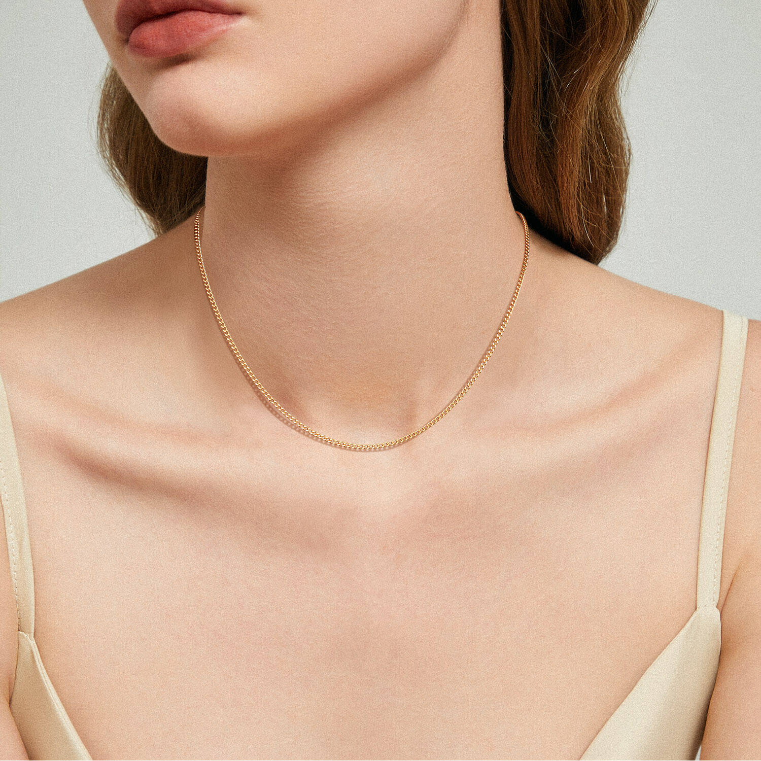  Link necklace - Gourmet - 1.7mm - 42cm - Goldplated