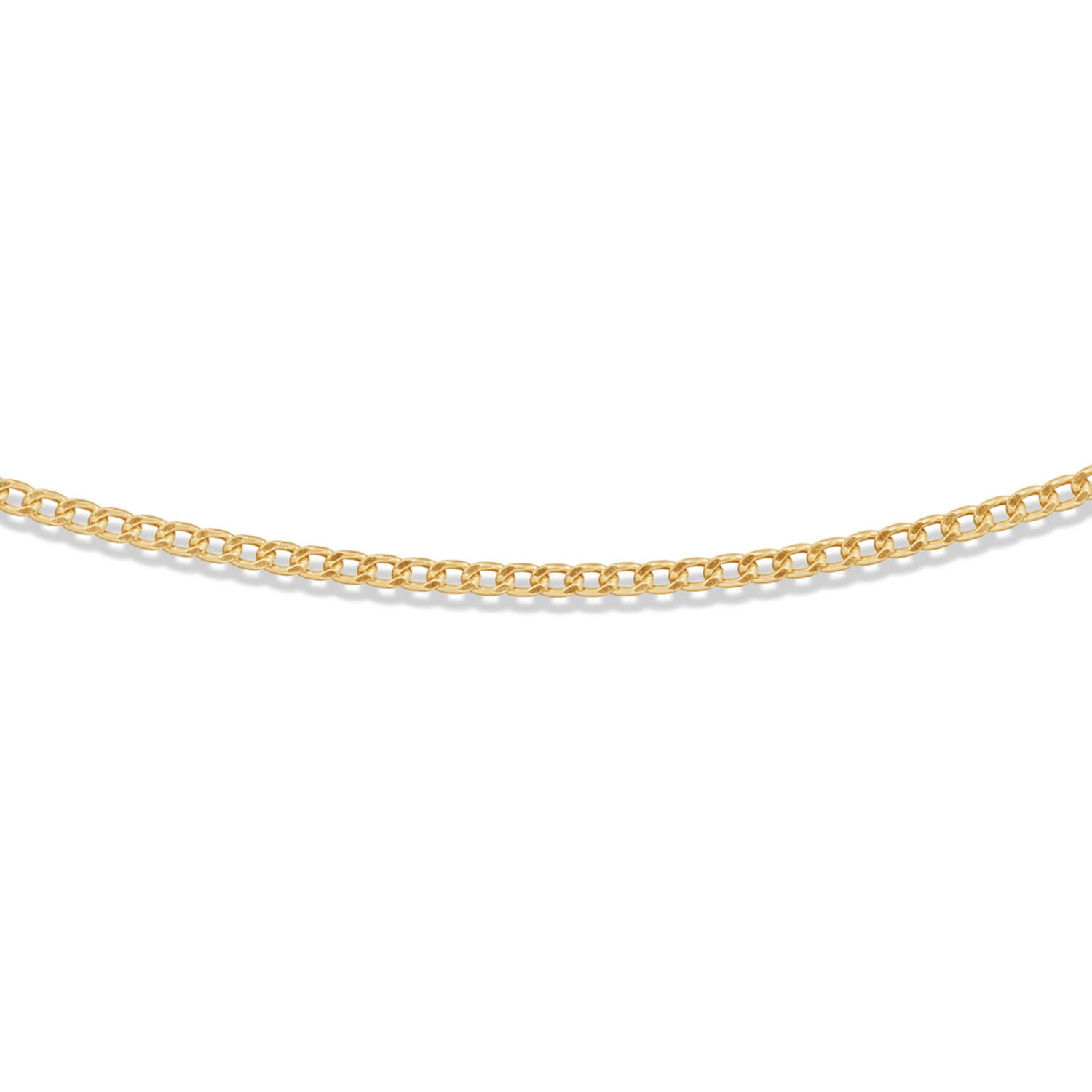  Collier à maillons - Gourmette - 1.7mm - 45cm - Argent doré