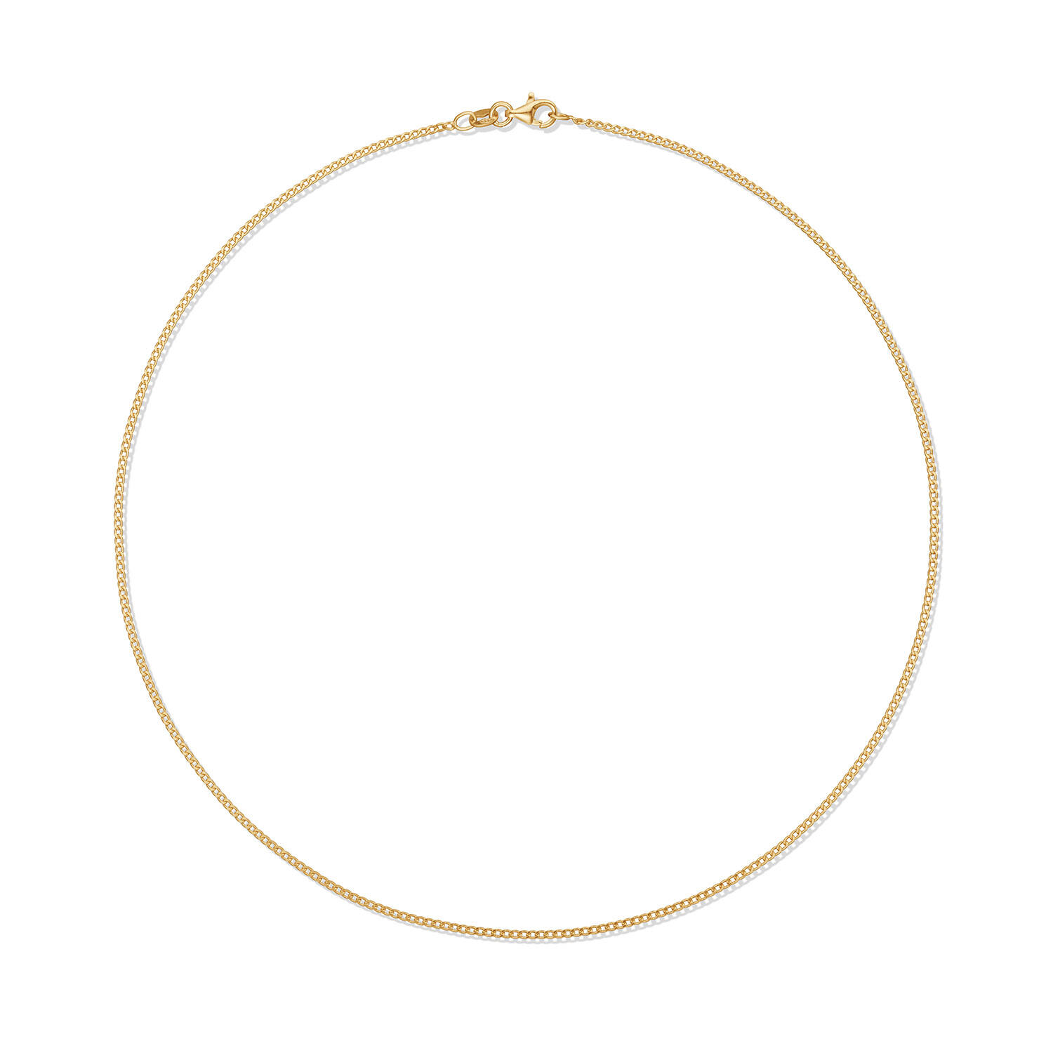  Collier à maillons - Gourmette - 1.7mm - 45cm - Argent doré
