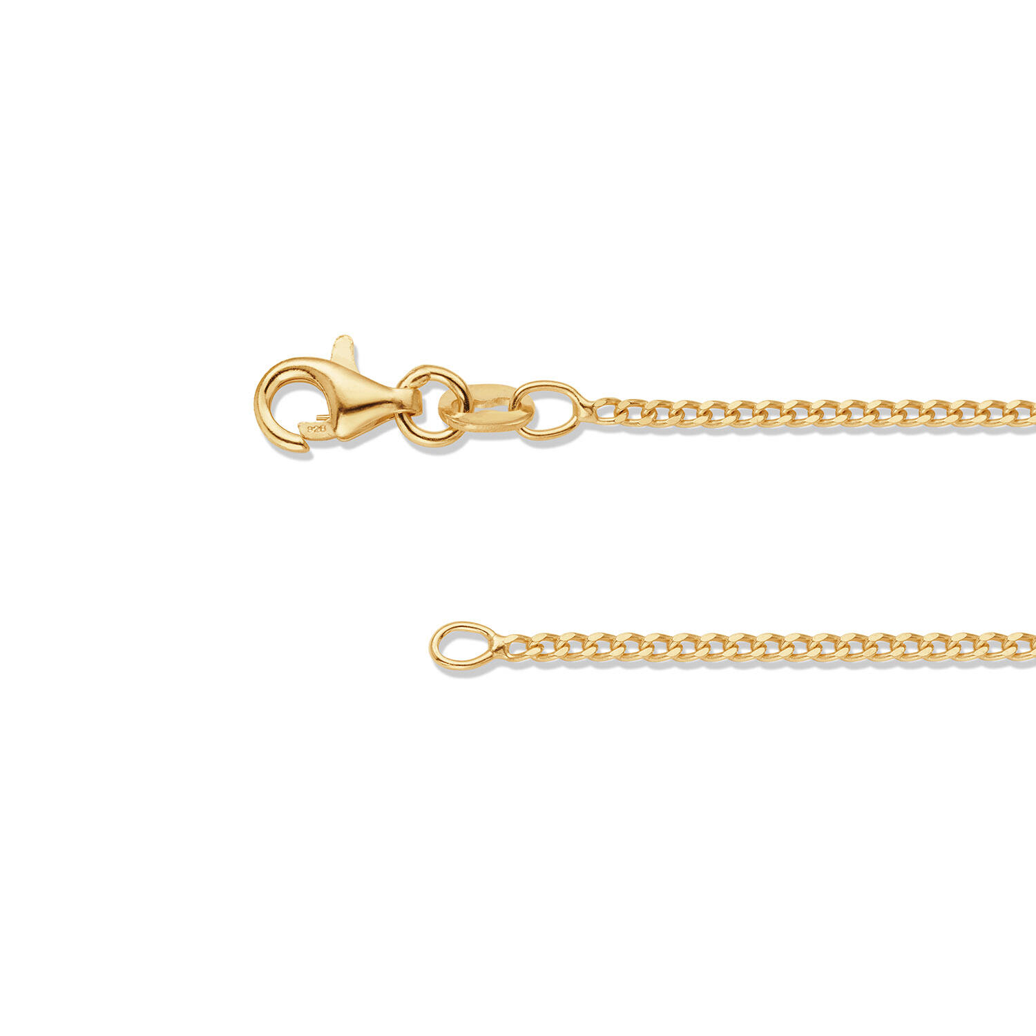  Collier à maillons - Gourmette - 1.7mm - 45cm - Argent doré