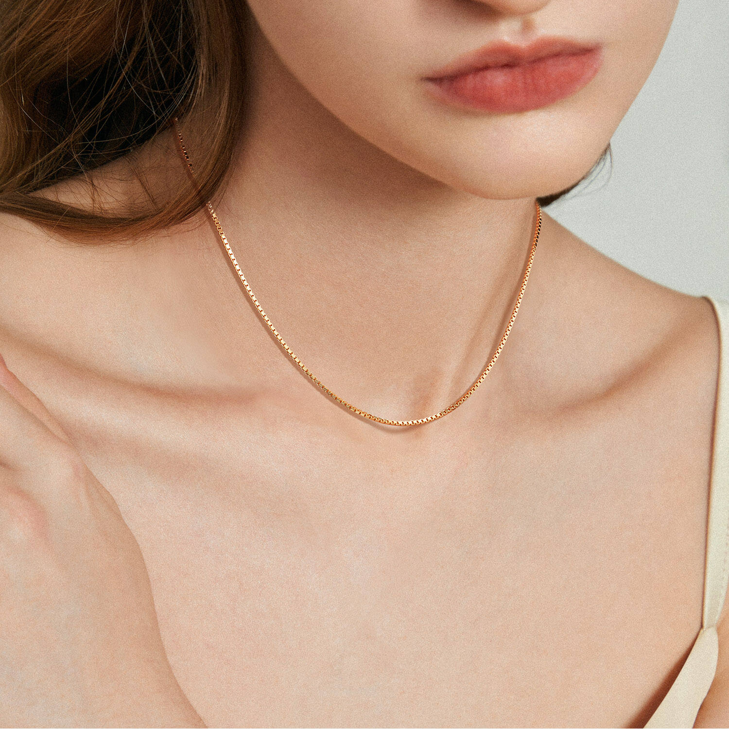  Link necklace - Venetian - 1.7mm - 42cm - Goldplated
