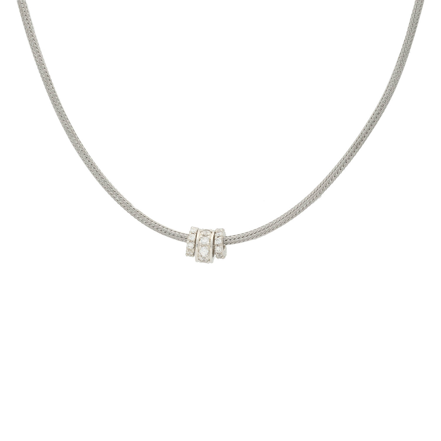  Link necklaces - Calza, Mesh, Milanese - Silver - 46-50 cm
