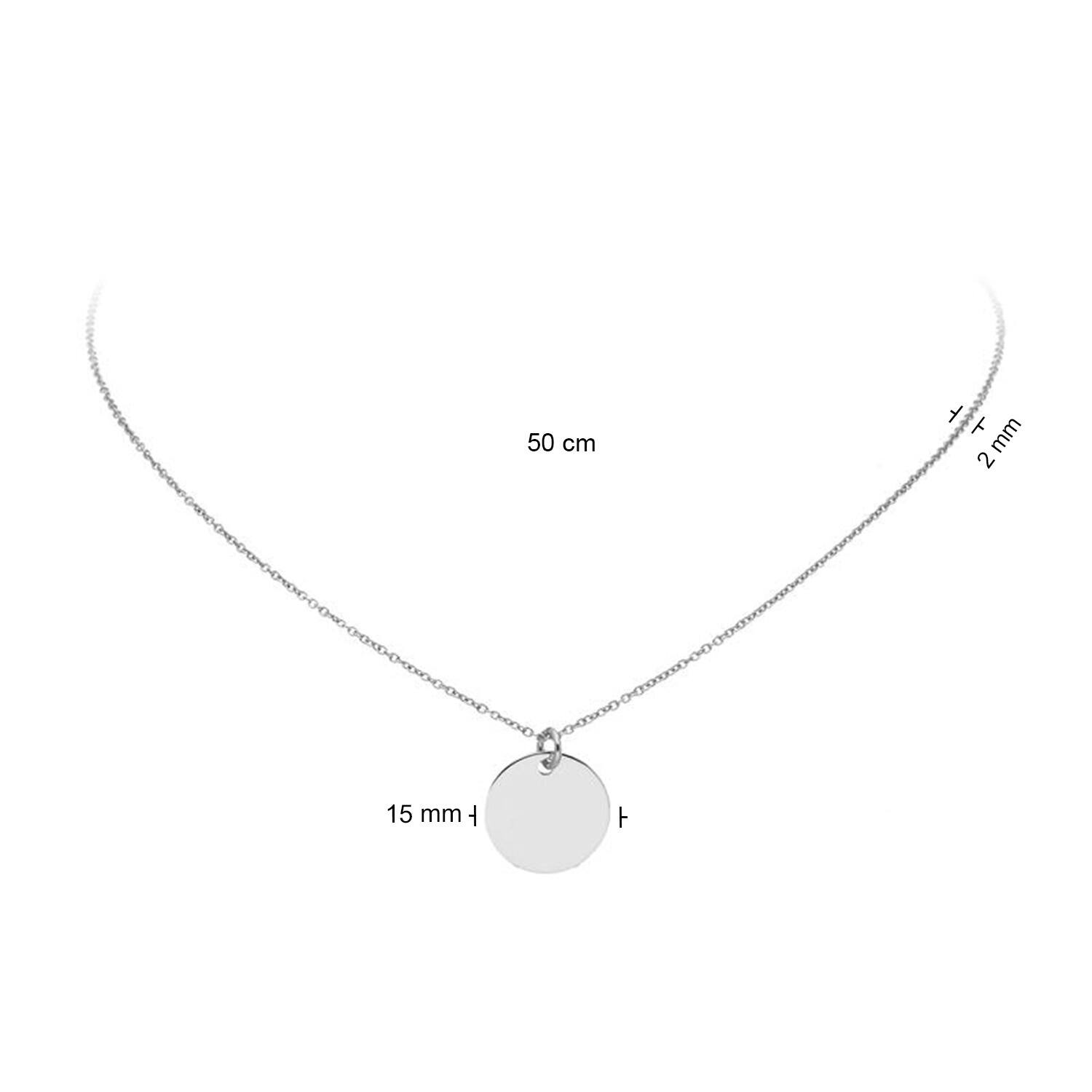  Necklace - Graveerplaat - Anchor - Silver - 46-50 cm