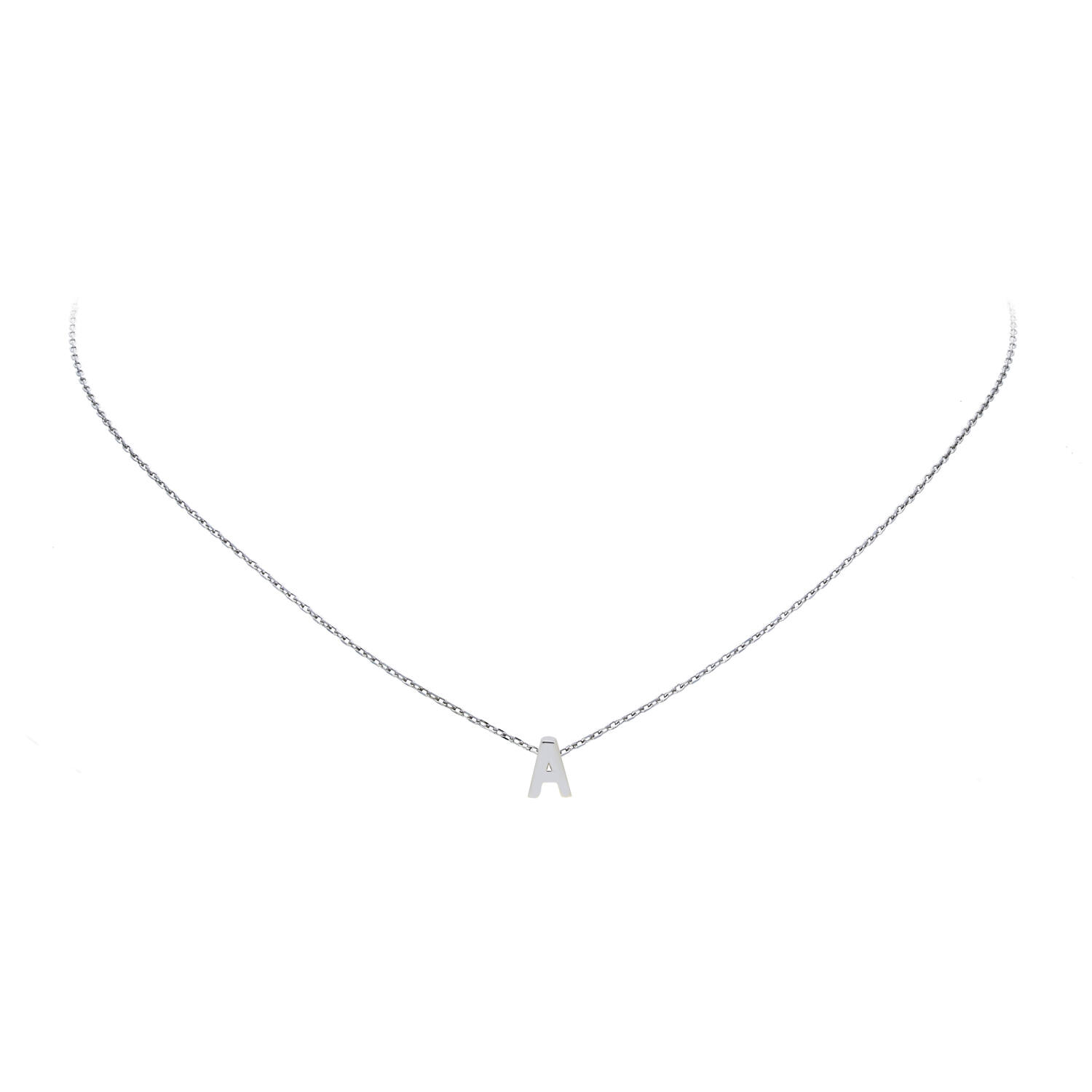  Colliers à pendentif - Letter A - Ancre - Argent - 43cm
