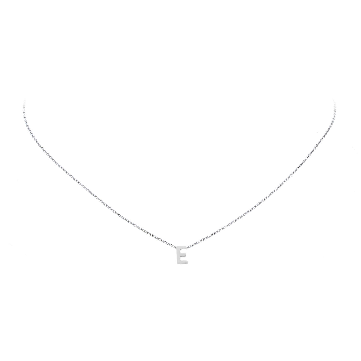 Colliers à pendentif - Letter E - Ancre - Argent - 43cm