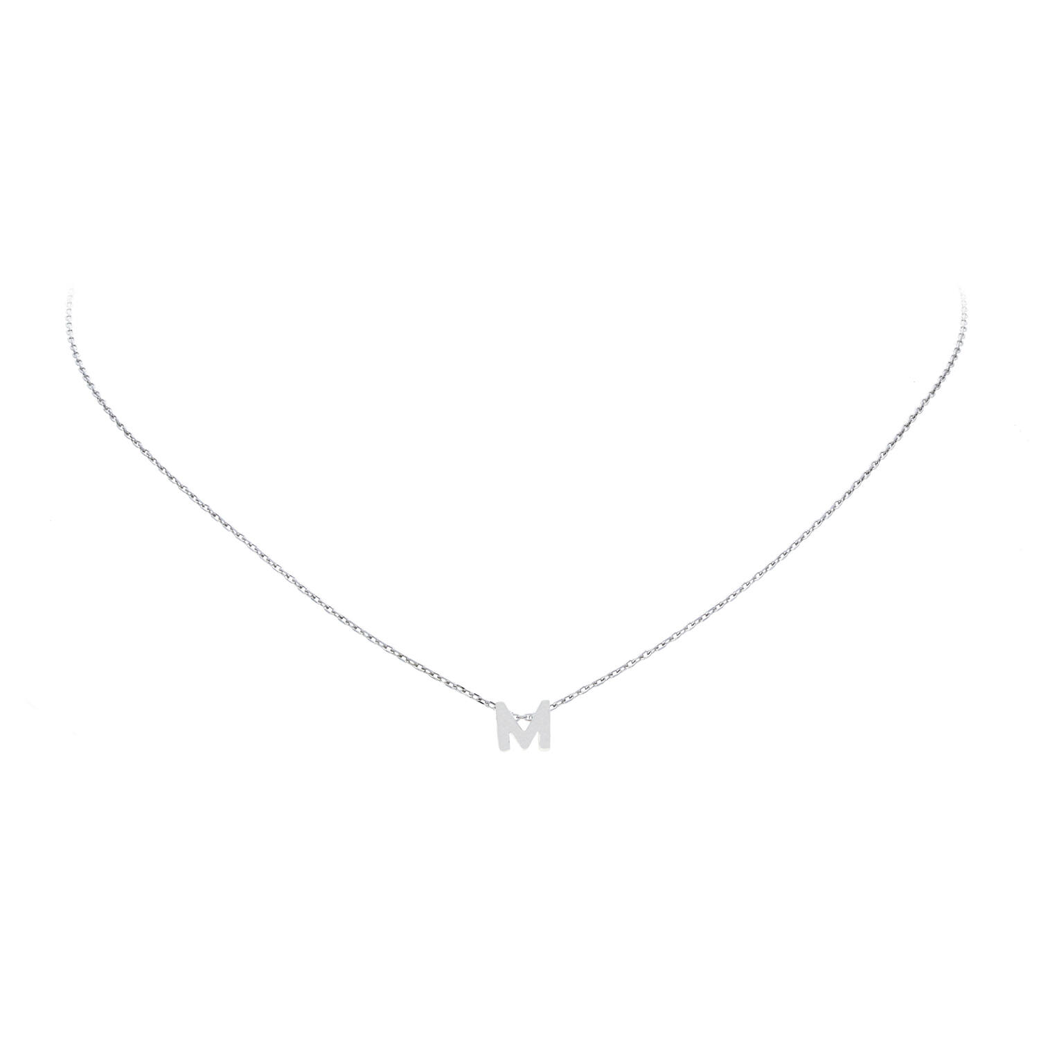  Necklaces with pendant - Letter M - Anchor - Silver - 43cm