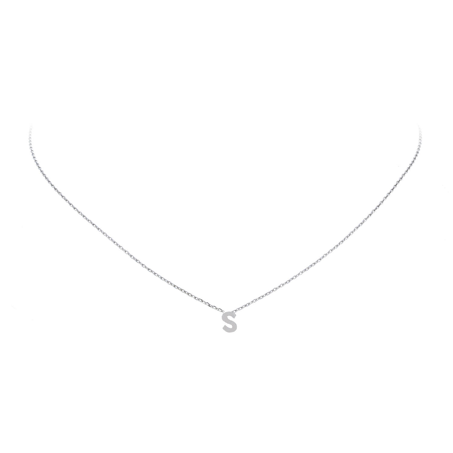  Ketten mit Anhänger - Letter S - Anker - Silber - 43cm