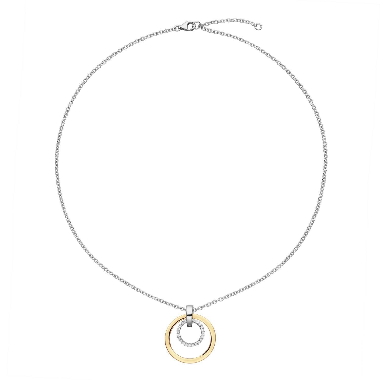  Necklaces with pendant - Round - Anchor - Silver - 45cm