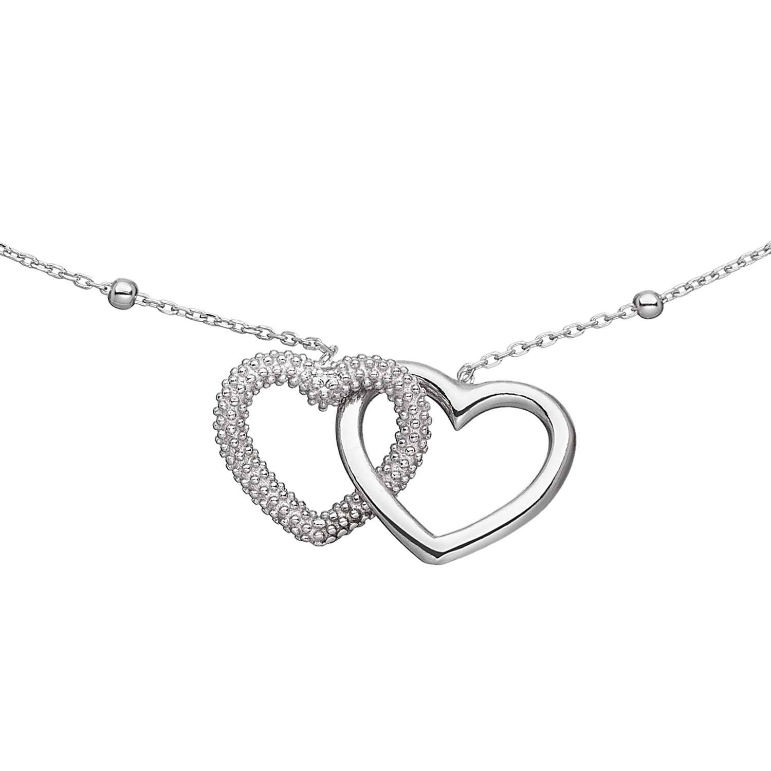  Collier - Cœur - Ancre - Argent - 45cm