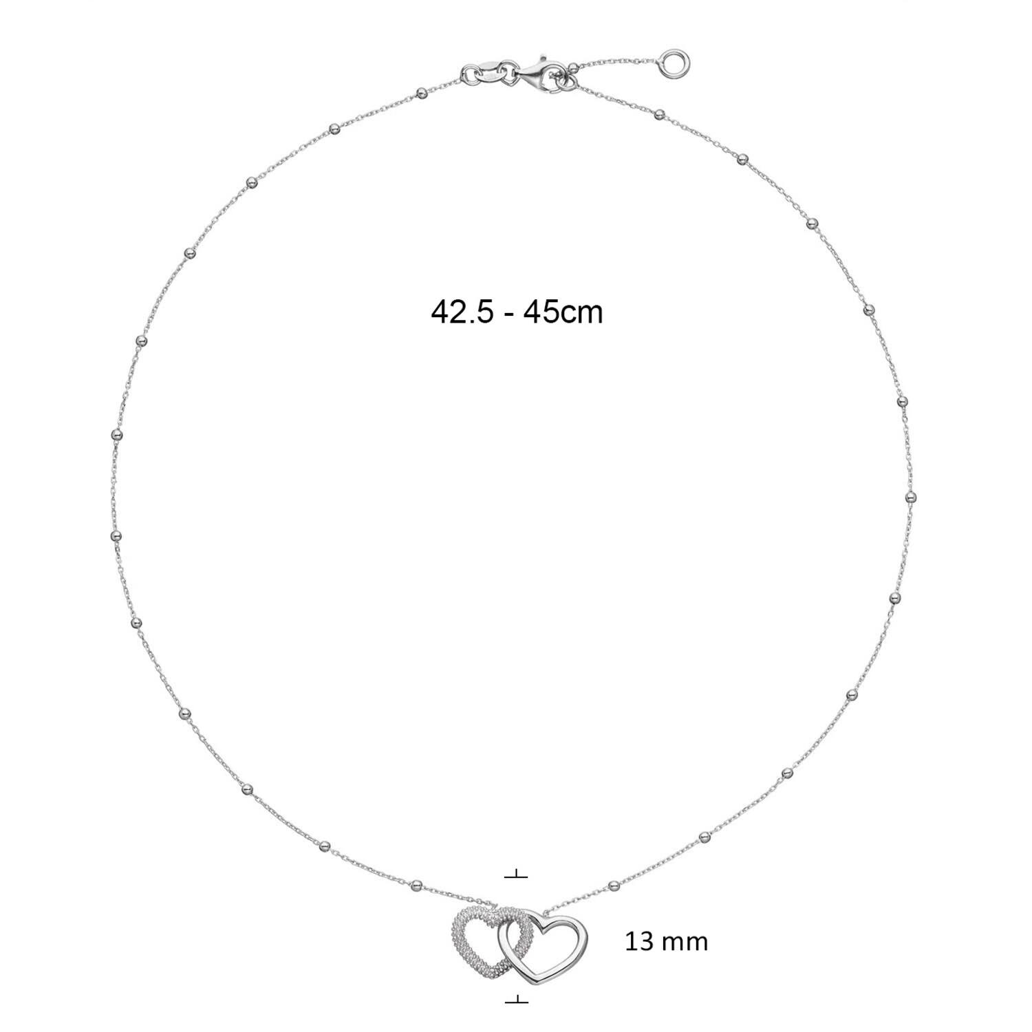  Collier - Cœur - Ancre - Argent - 45cm