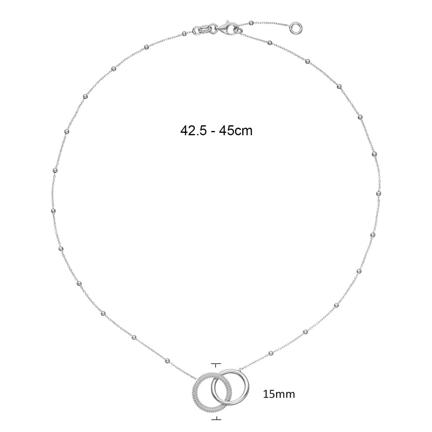  Collier - Rondjes - Ancre - Argent - 45cm