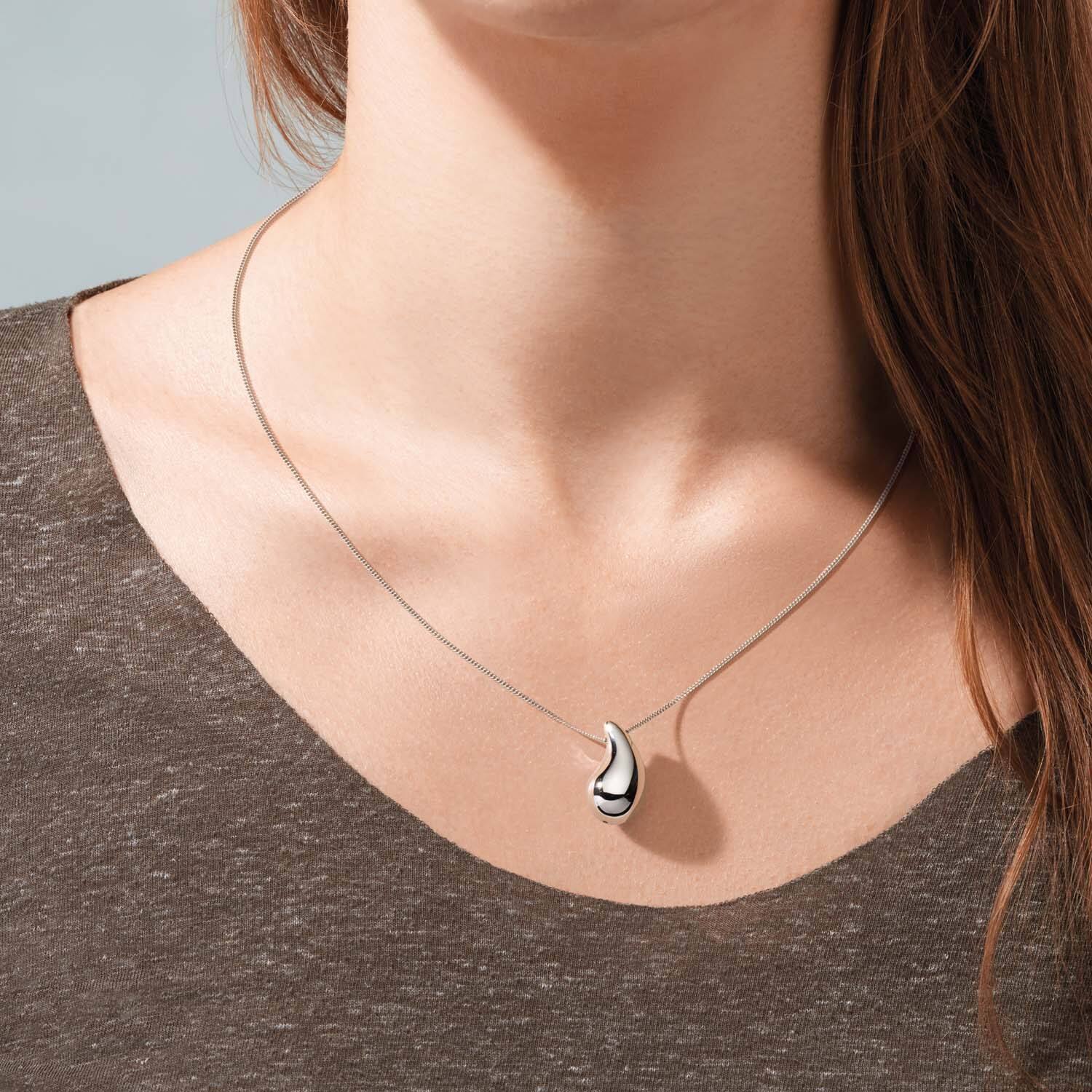  Collier - Druppel - Gourmet - Zilver - 60cm