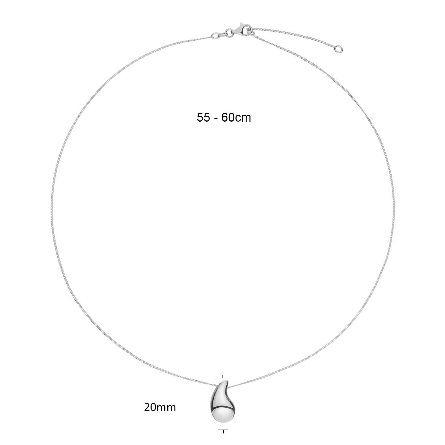  Collier - Druppel - Gourmet - Zilver - 60cm