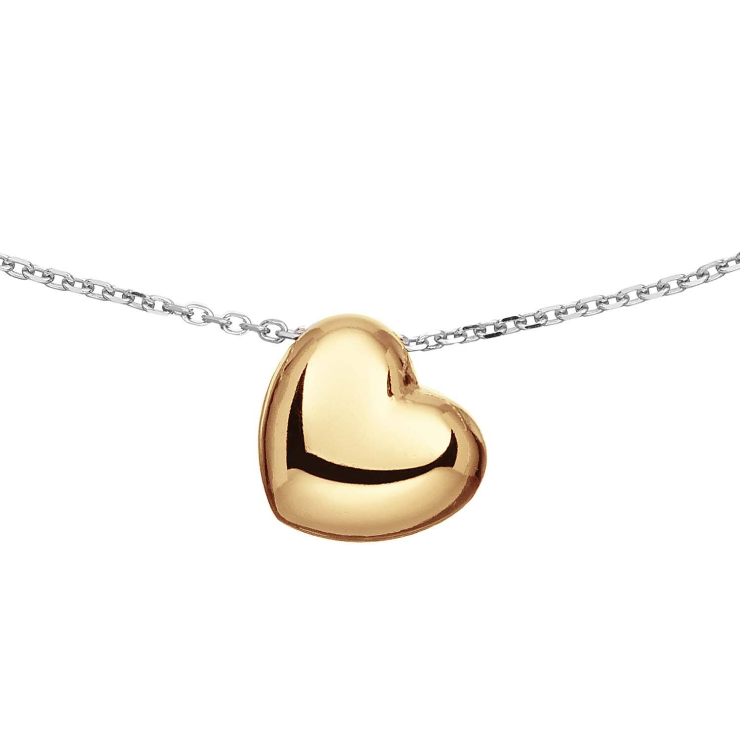  Collier - Cœur - Ancre - Argent - 45cm