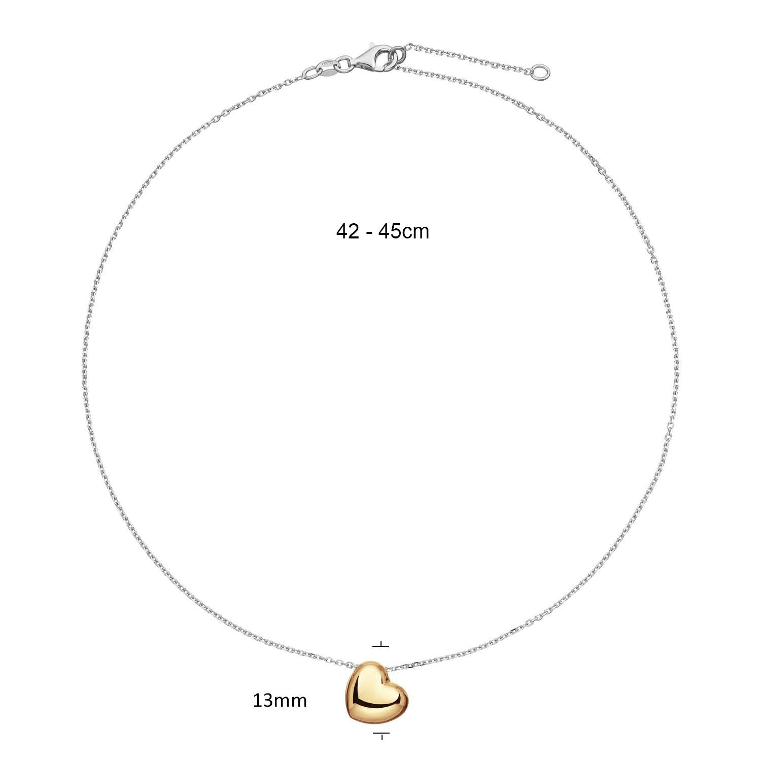  Collier - Cœur - Ancre - Argent - 45cm