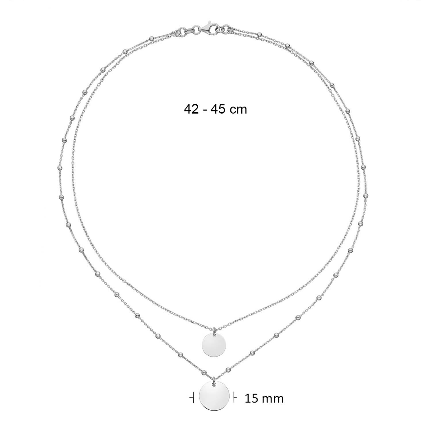  Ketten mit Anhänger - Rund - Anker - Silber - 45cm