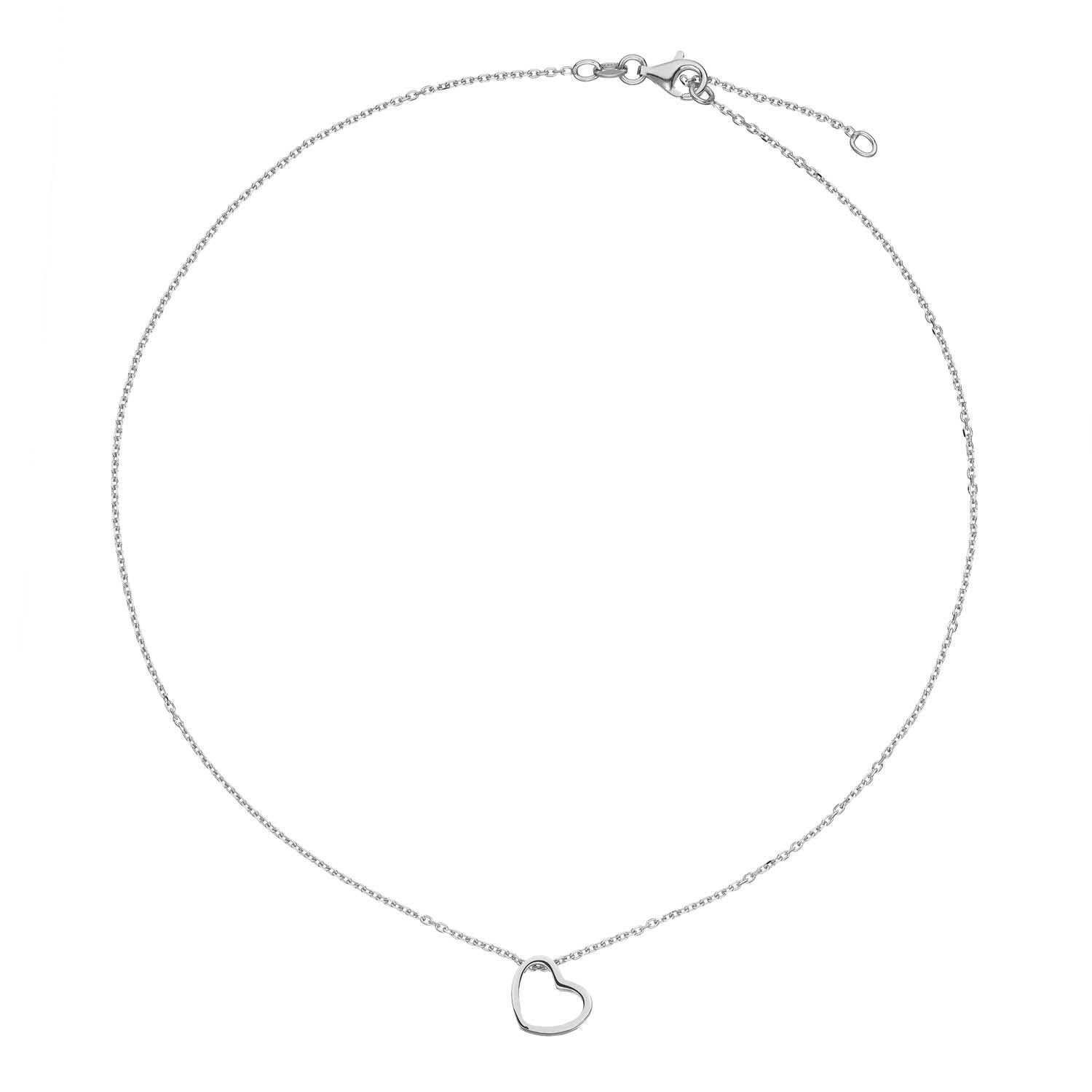  Collier - Hart - Anker - Zilver - 45cm