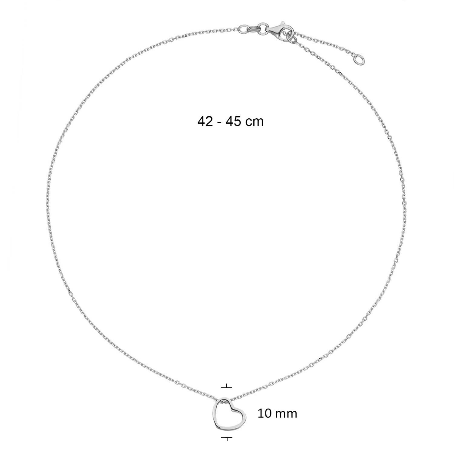  Collier - Hart - Anker - Zilver - 45cm