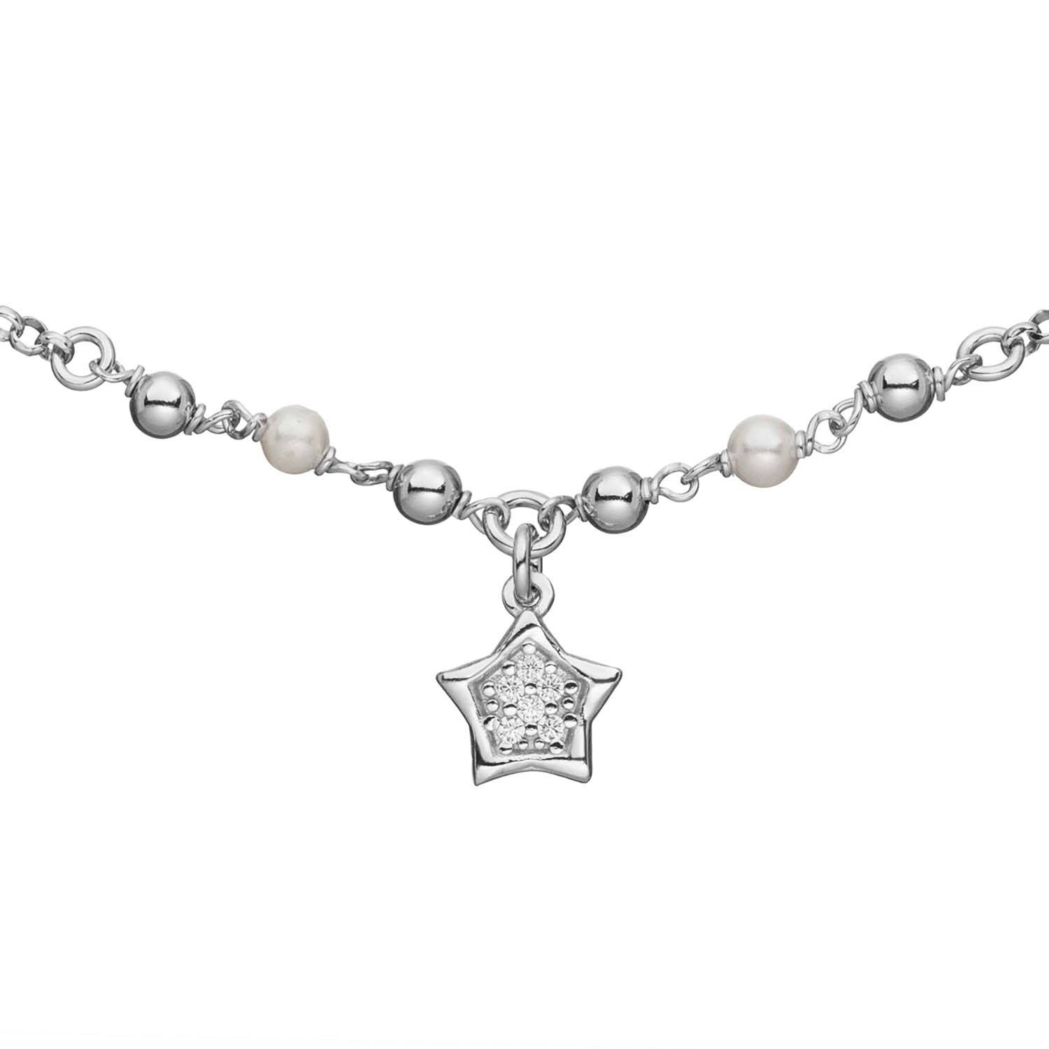  Collier - Étoile - Dés, billes - Argent - 45cm