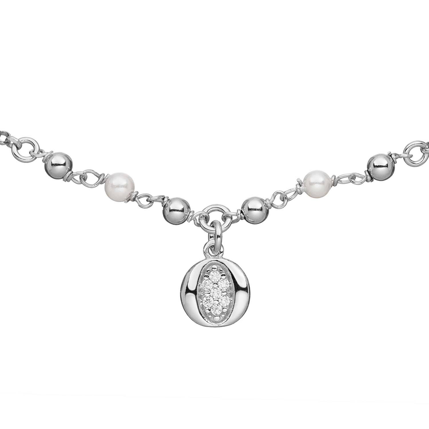  Collier - Rond - Blokjes, Balletjes - Zilver - 45cm