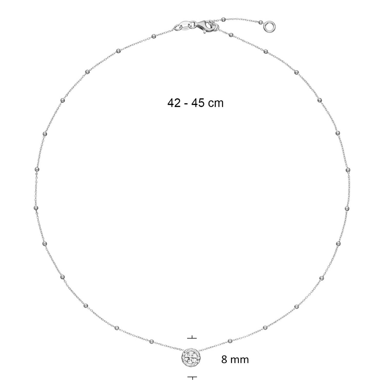  Collier - Rond - Ancre - Argent - 45cm