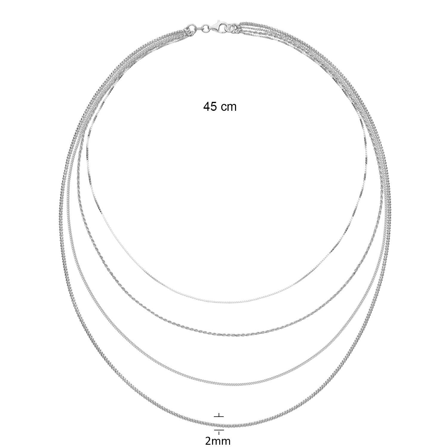  Collier - Koord - Zilver - 45cm