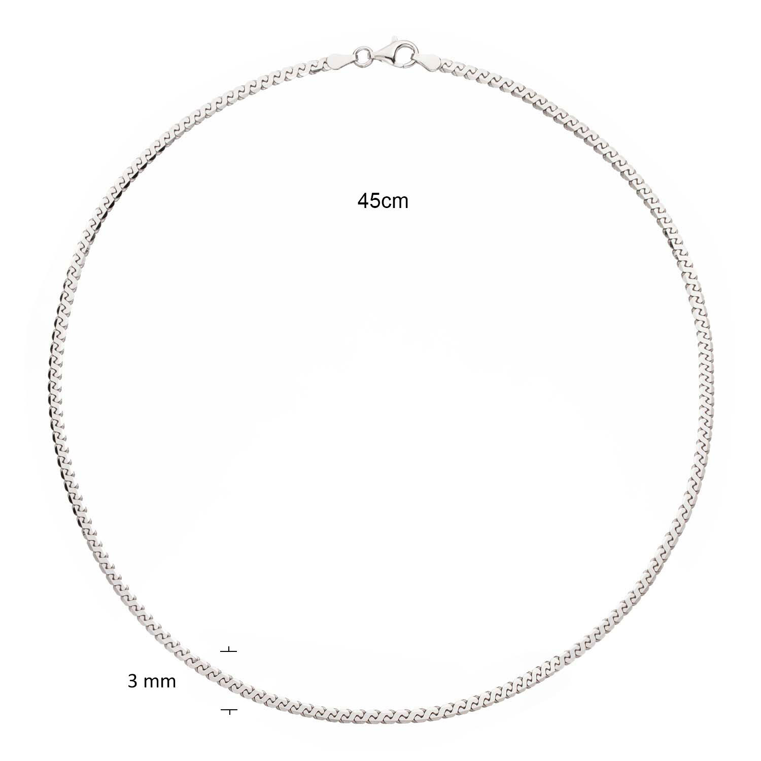  Collier - Maillon fantaisie - Argent - 45cm