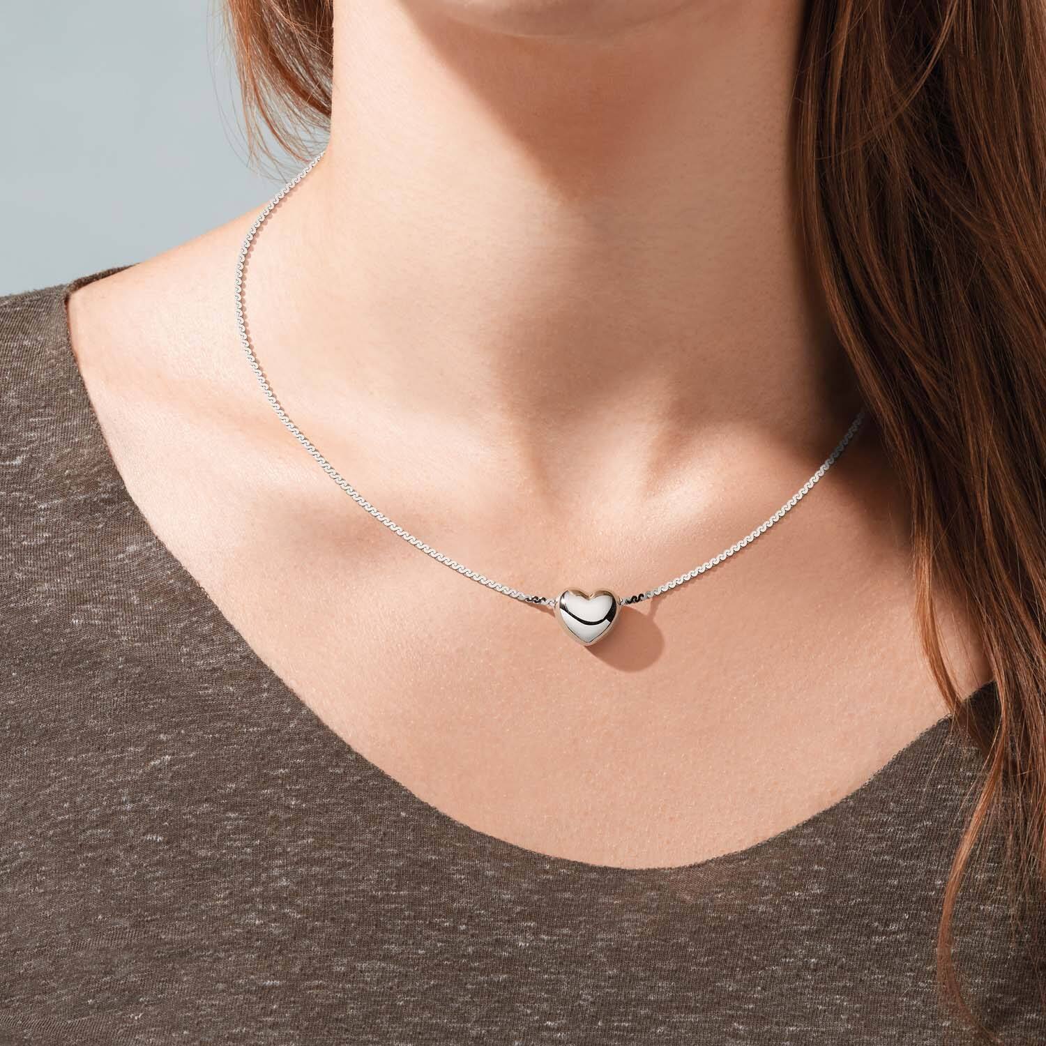  Necklace - Heart - Fantasy link - Silver - 45cm