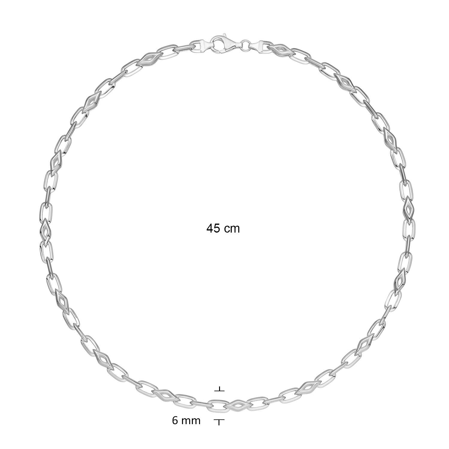  Gliederketten - Anker - Silber - 45cm