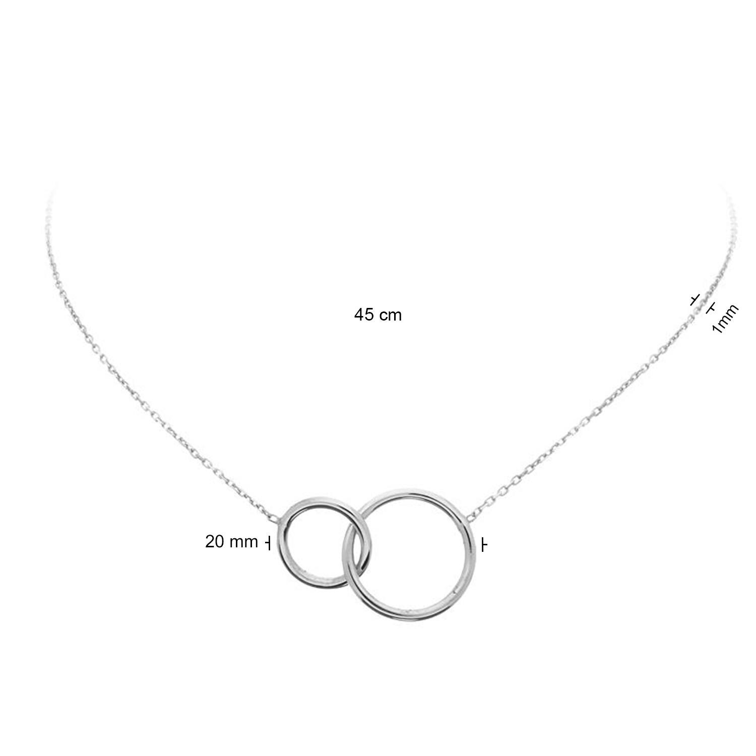  Ketten mit Anhänger - Kreis - Anker - Silber - 45cm