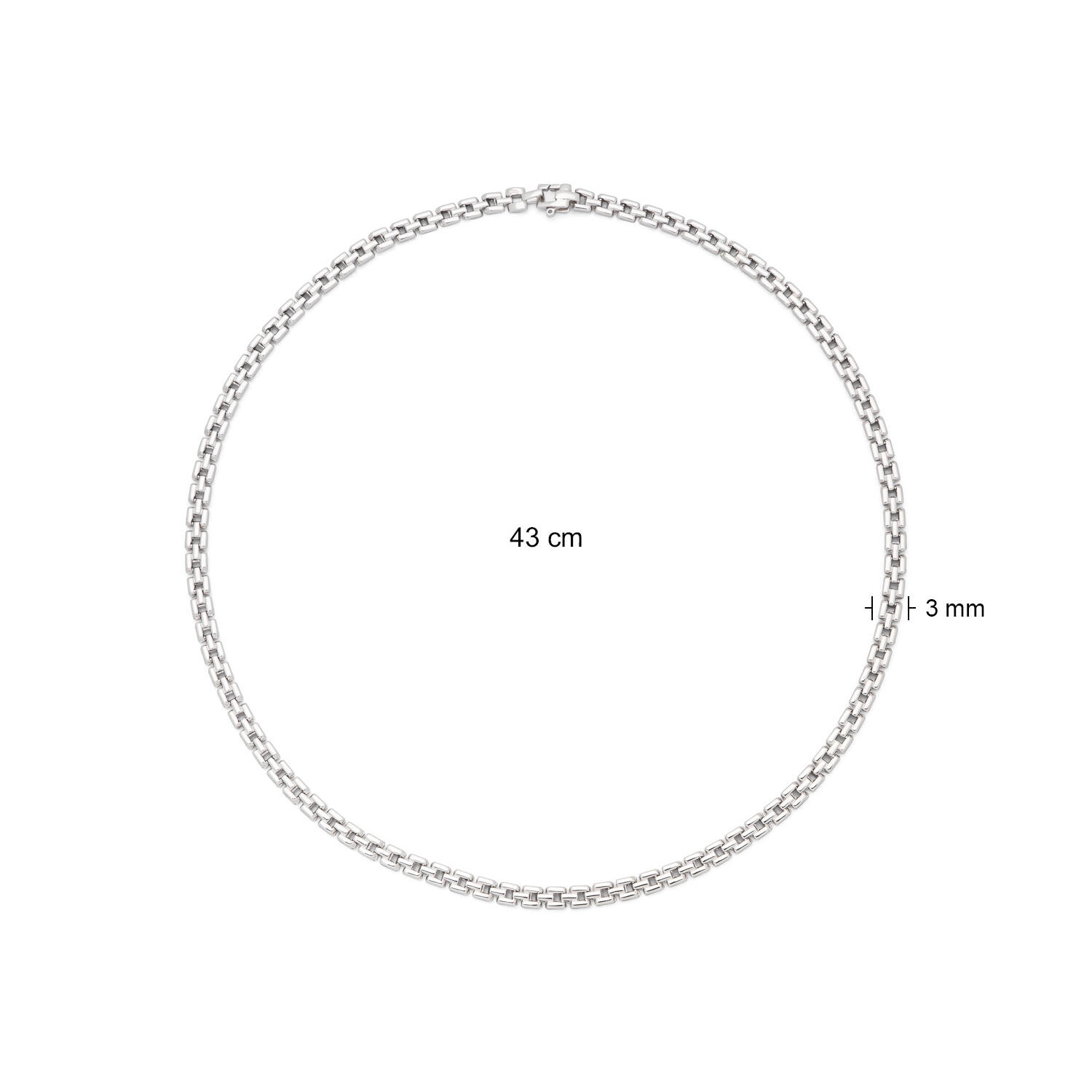  Colliers maillons - Maillon fantaisie - Argent - 43cm