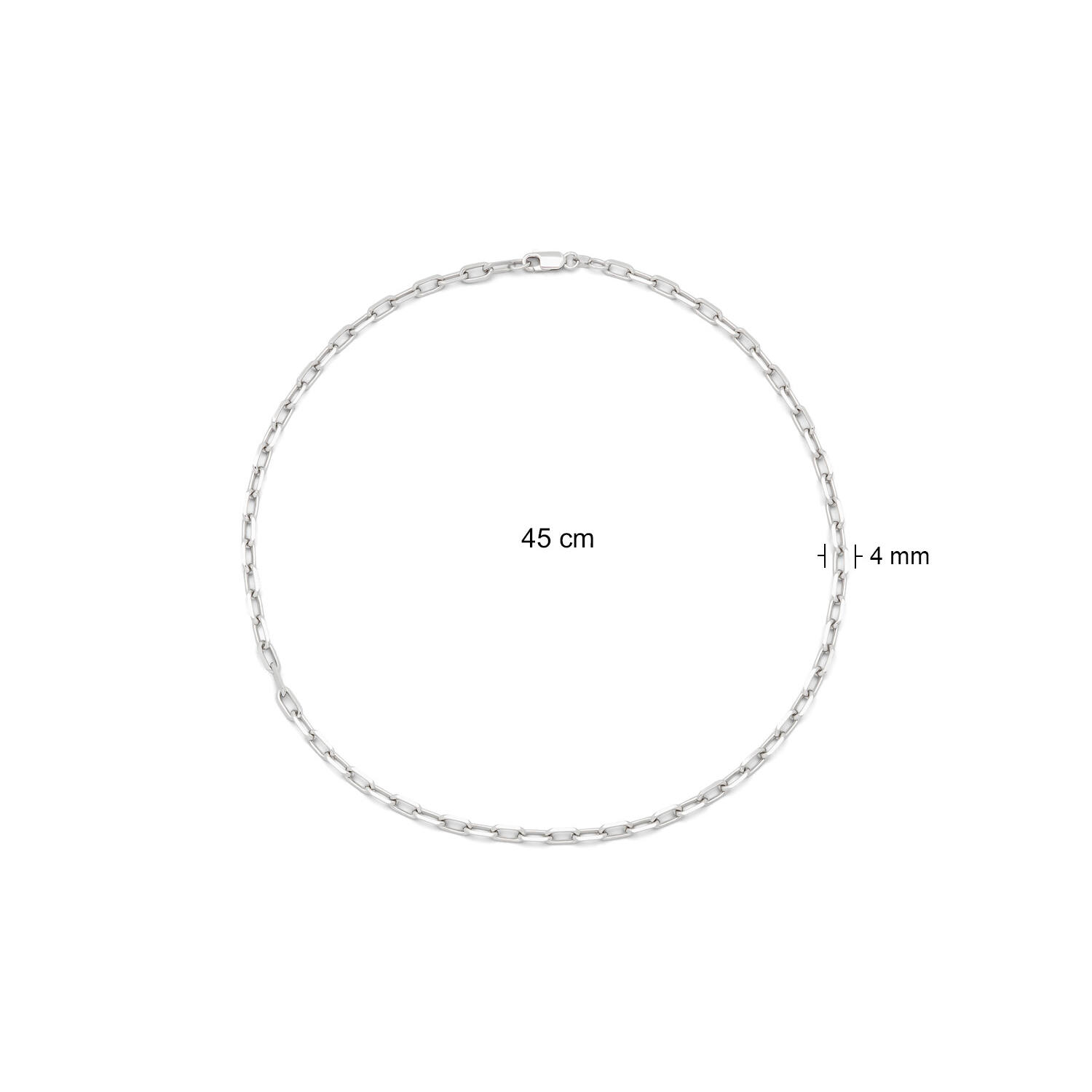  Colliers maillons - Trombone - Argent - 45cm