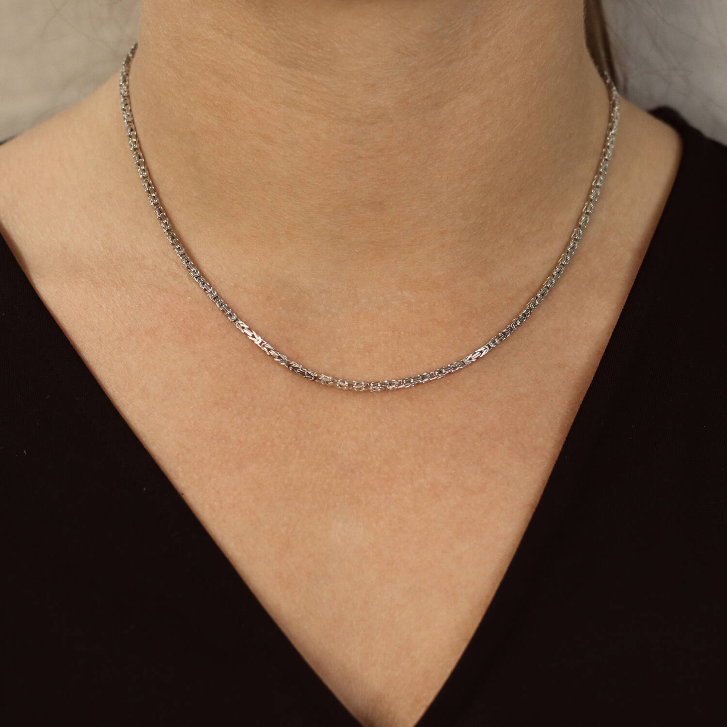  Colliers maillons - Chaine de roi - Argent - 45cm