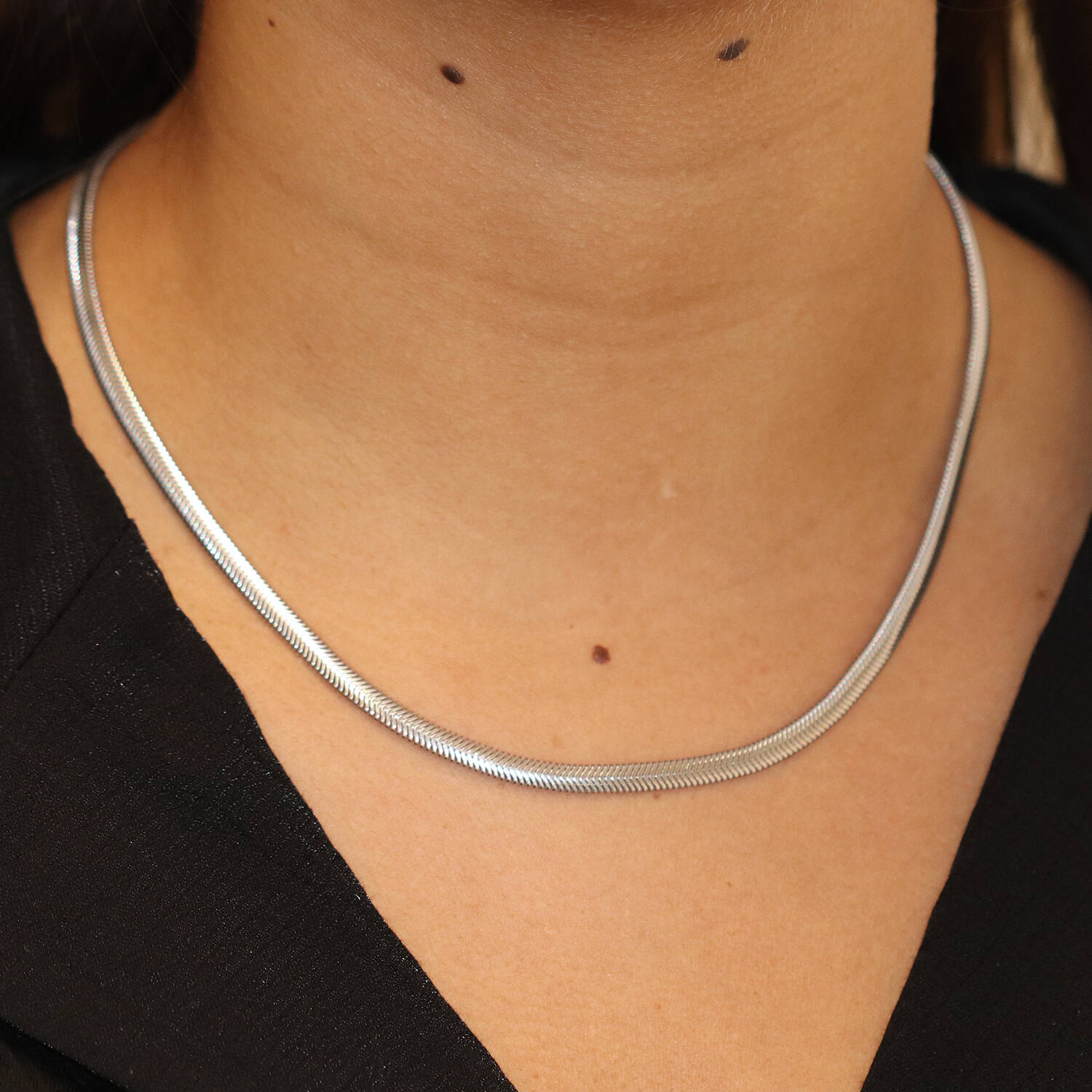  Collier - Serpent - Argent - 45cm