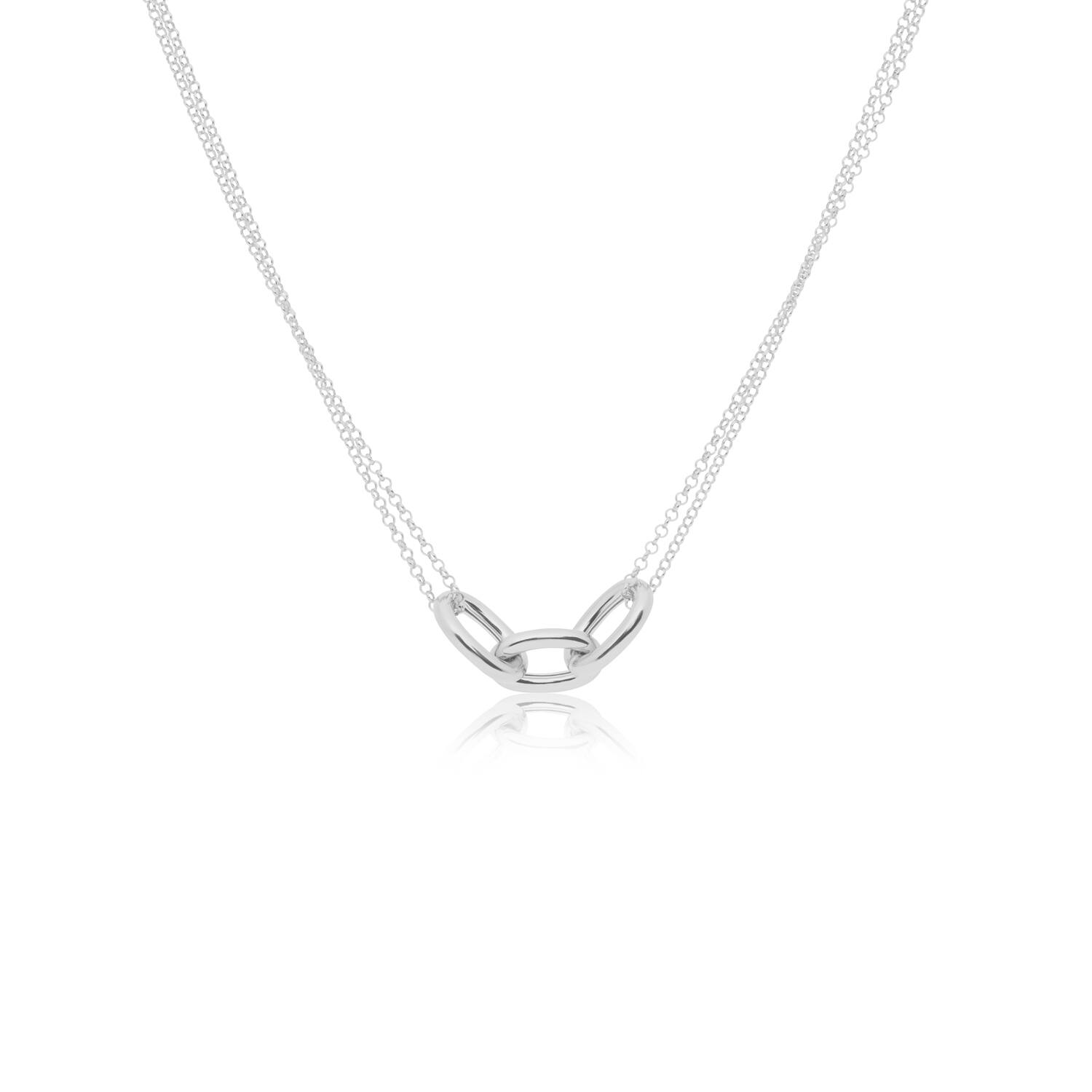  Collier - Trombone - Argent - 45cm