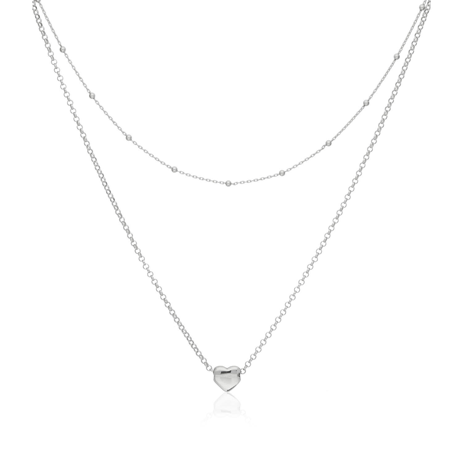  Collier - hart - Zilver - 45cm