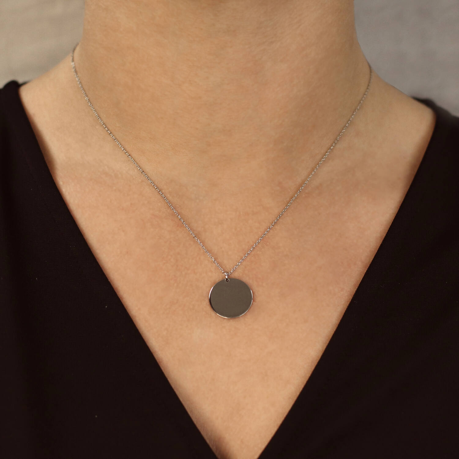  Kette - Graveerplaat - Anker - Silber - 45cm