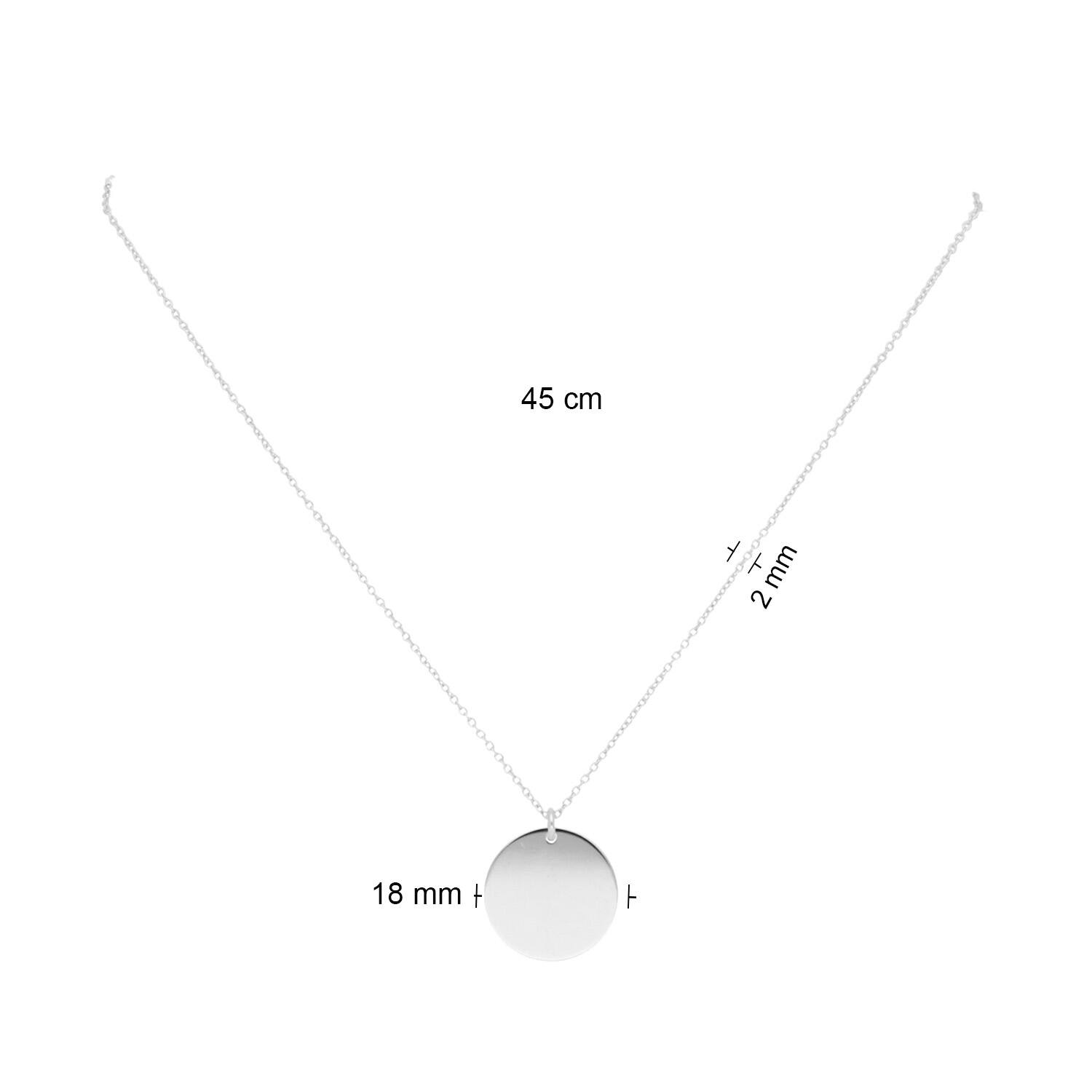  Kette - Graveerplaat - Anker - Silber - 45cm