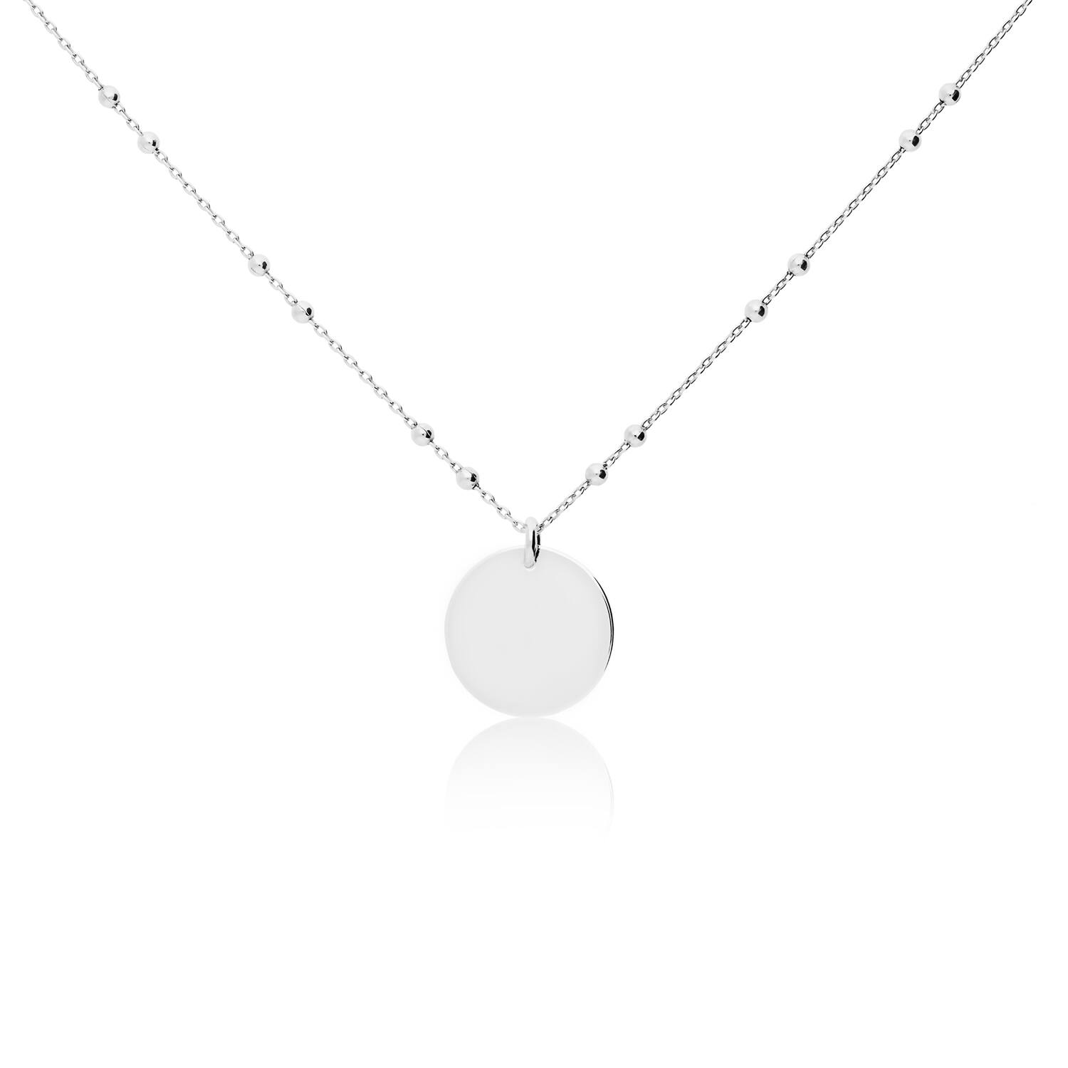  Kette - Graveerplaat - Anker - Silber - 38cm