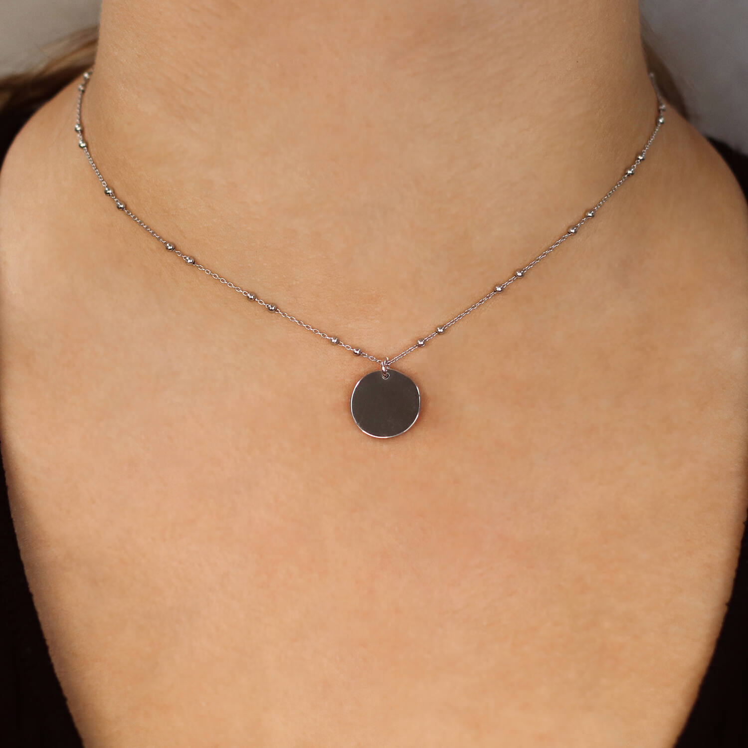  Kette - Graveerplaat - Anker - Silber - 38cm