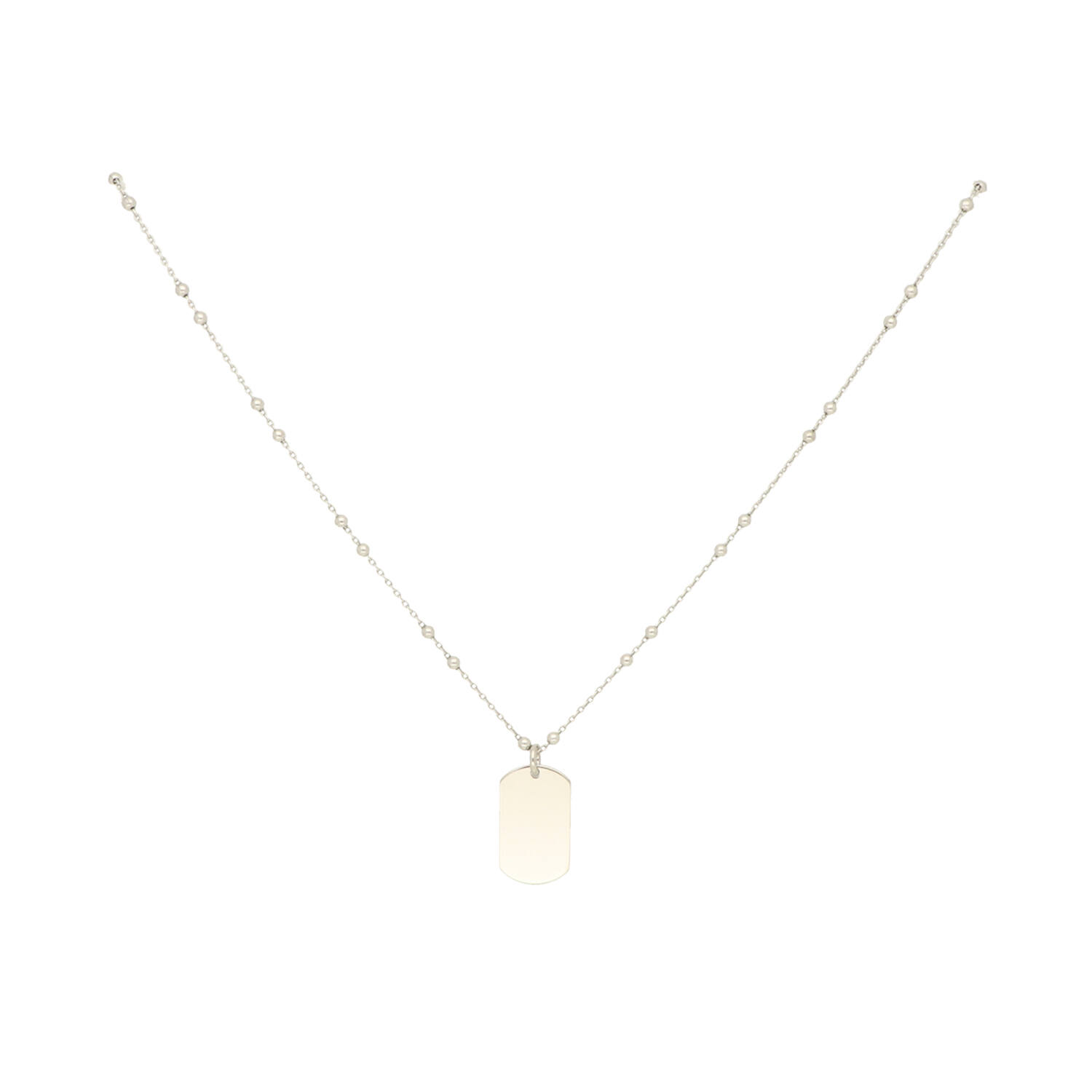  Collier - Graveerplaat - Anker - Zilver - 45cm