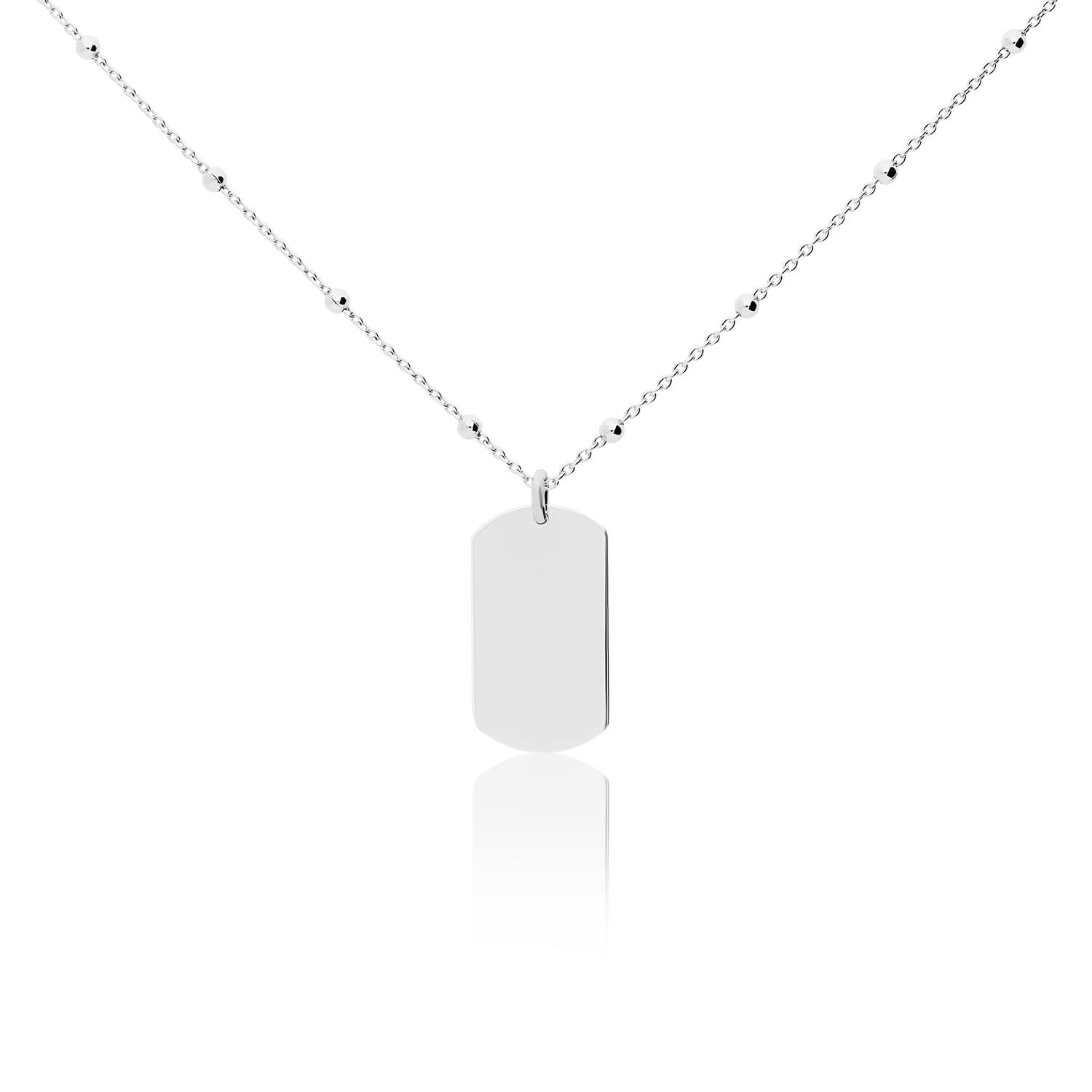  Collier - Graveerplaat - Anker - Zilver - 39-42cm